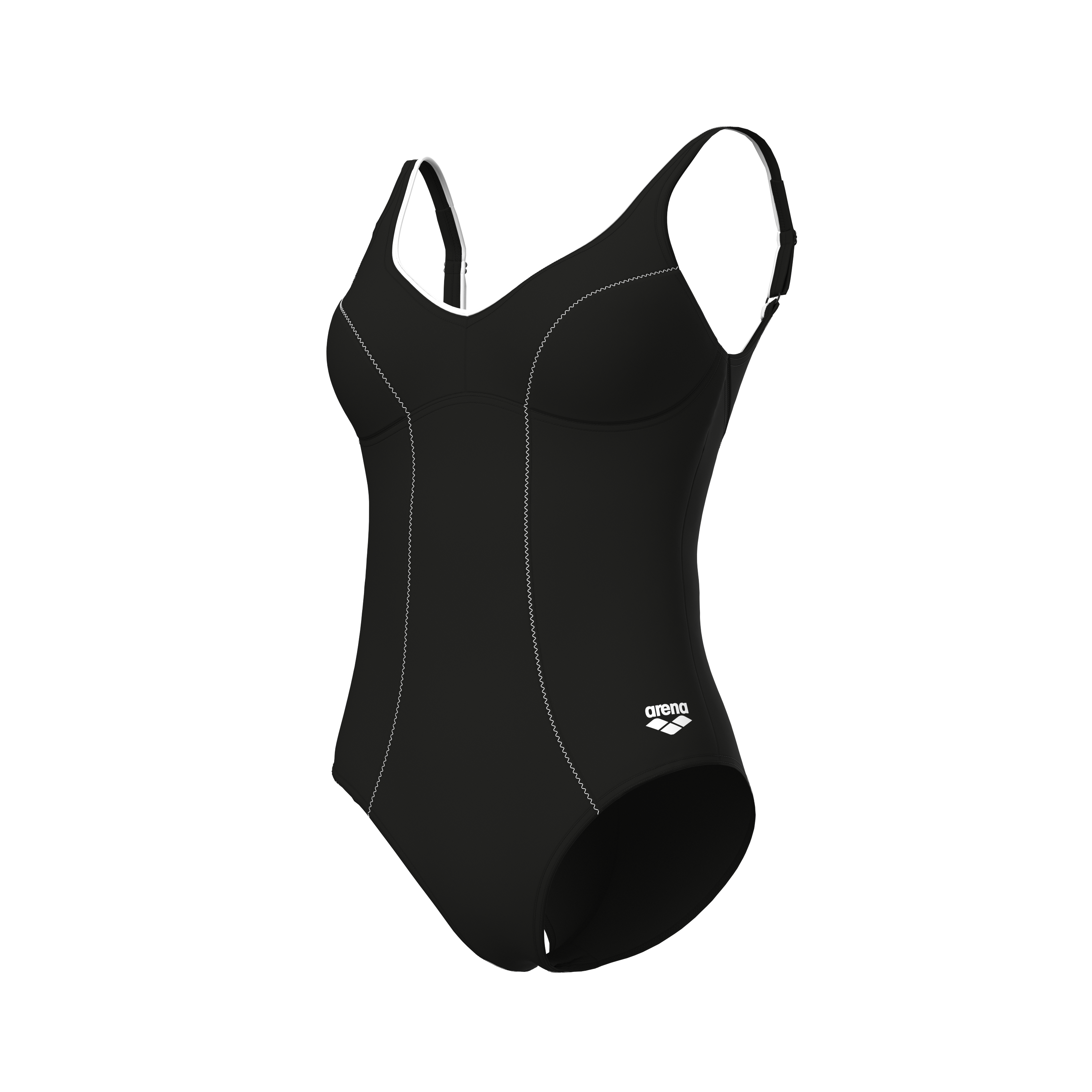 WOMENS CLIP BACK SOLID SWIMSUIT