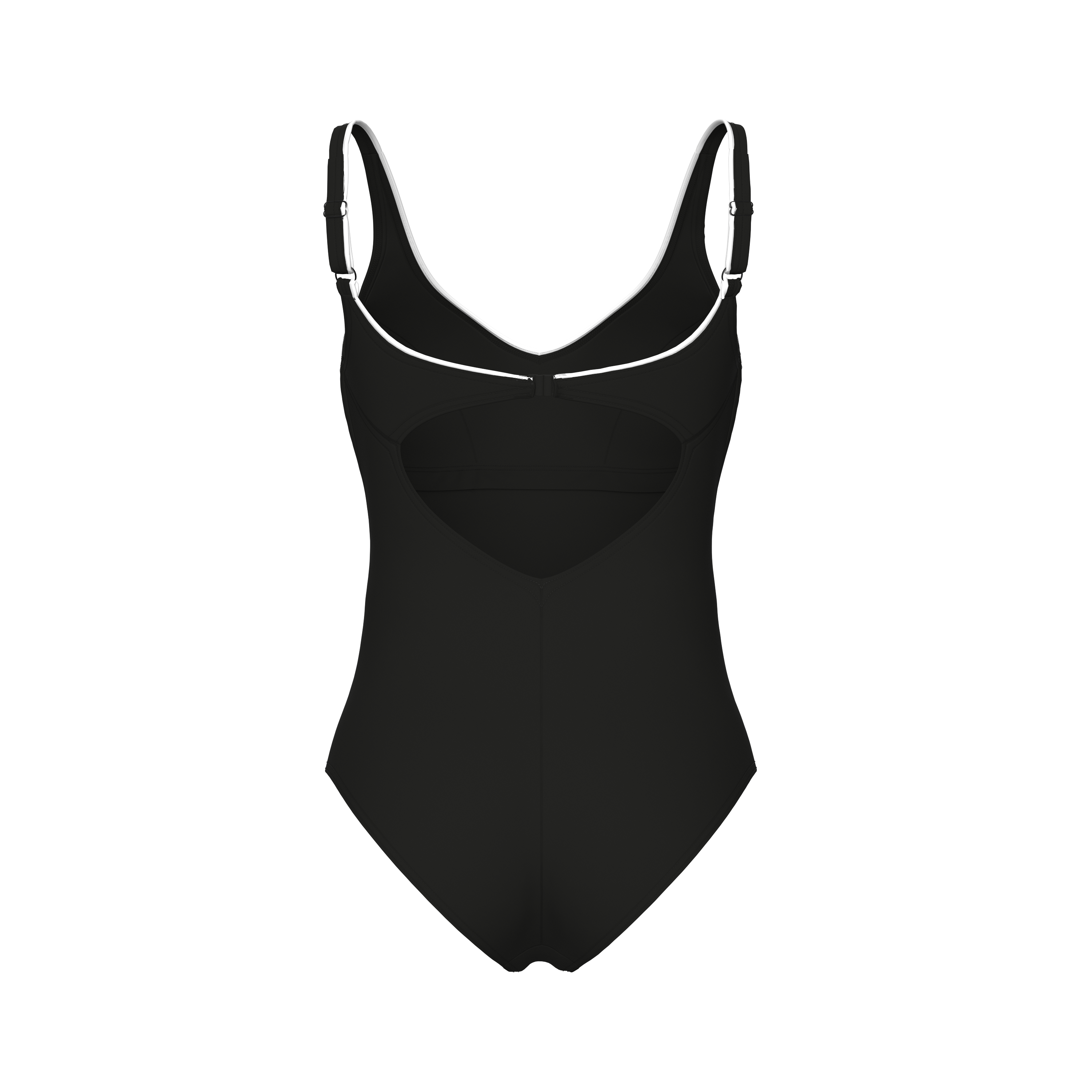 WOMENS CLIP BACK SOLID SWIMSUIT