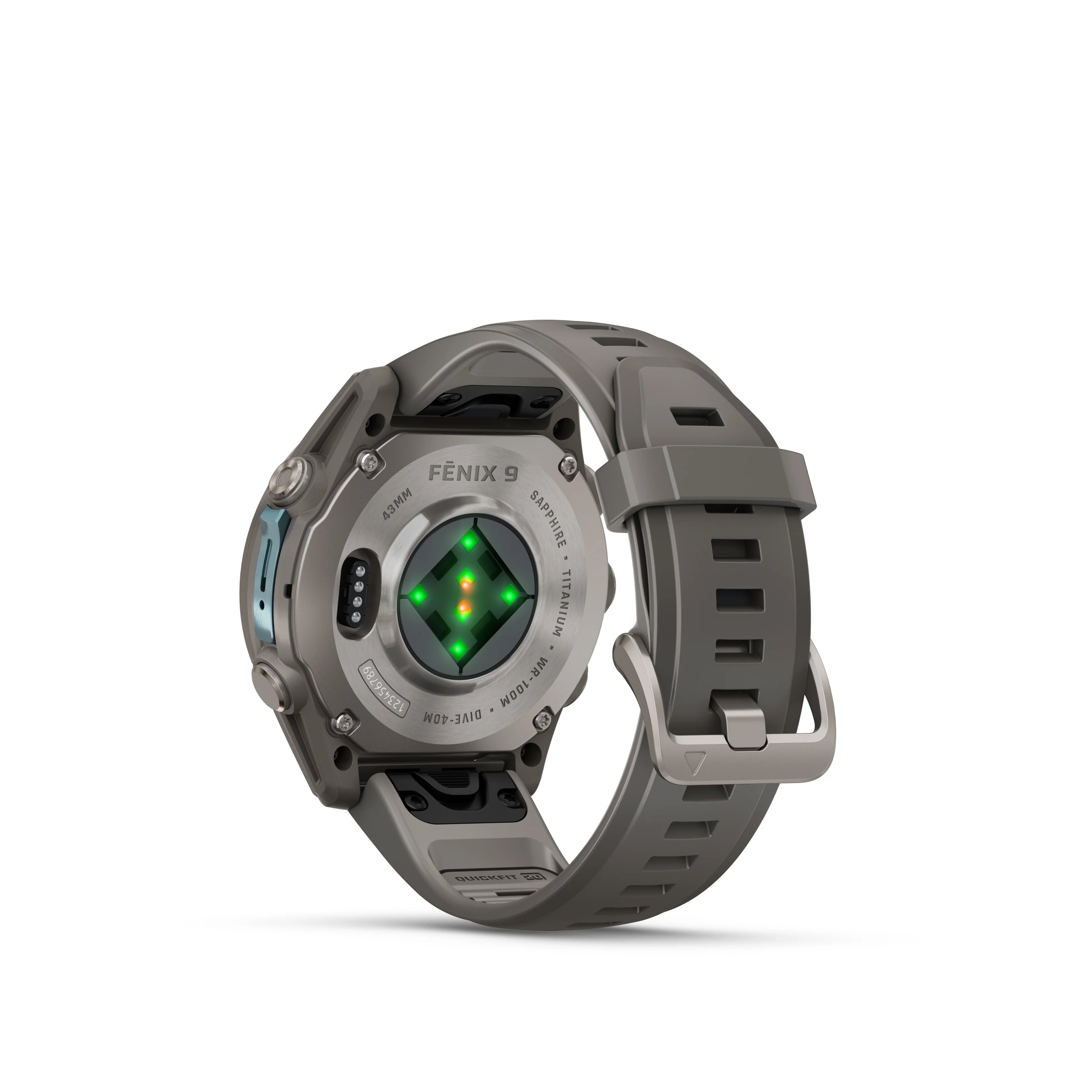 Fenix 9 Titanium Pebble Gray Band Multisport Watch 47 MM