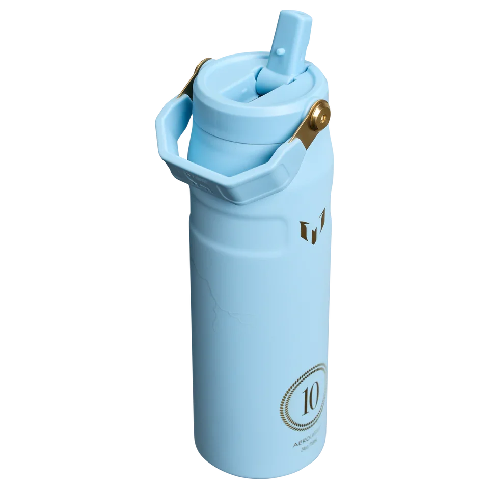 Messi x Iceflow Flip Straw 2.0 Striker Blue 24 Ounce Bottle