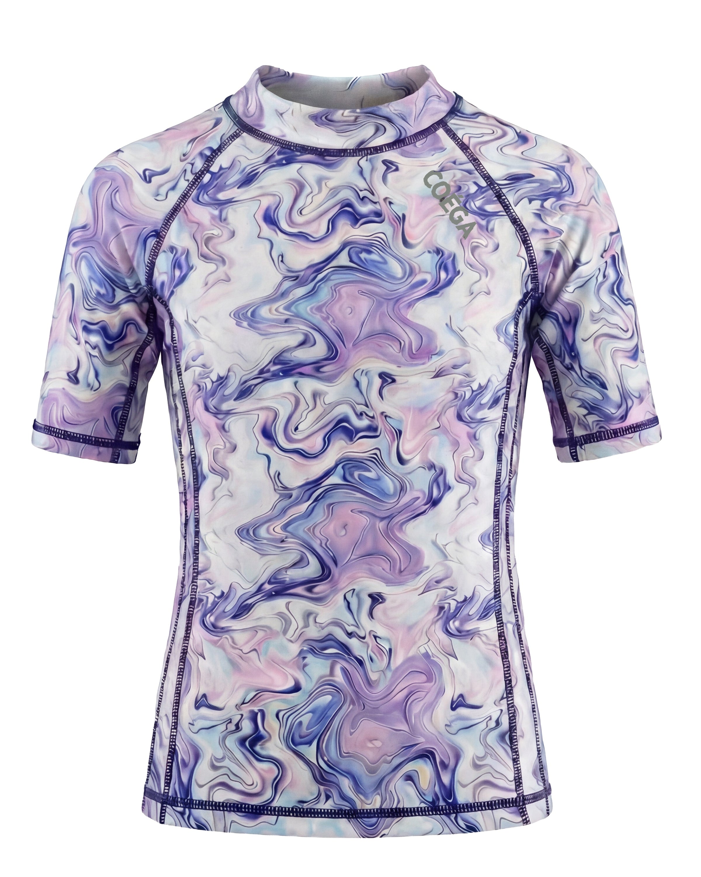 Girls Marble Short Sleeve Rashguard