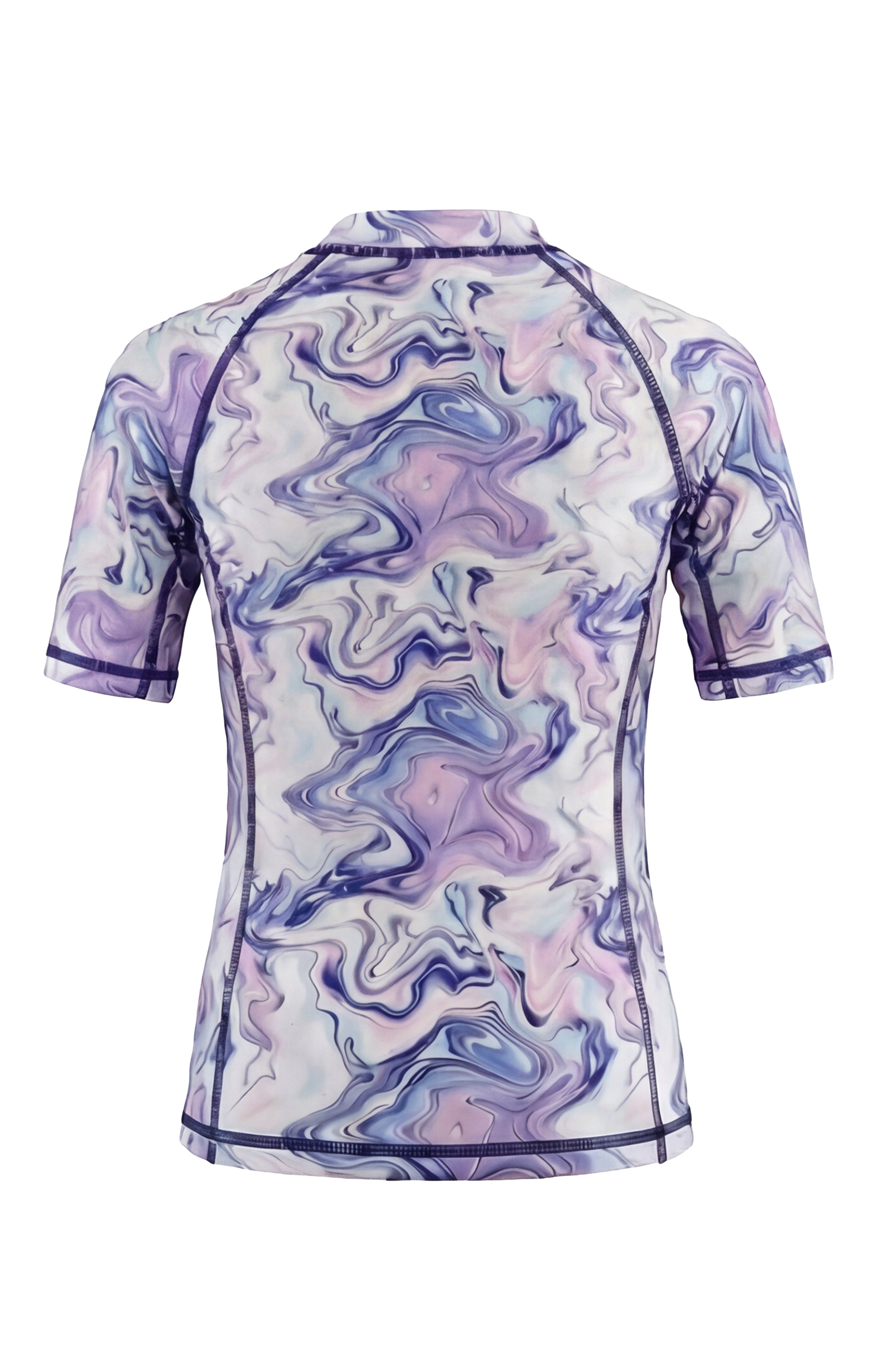 Girls Marble Short Sleeve Rashguard