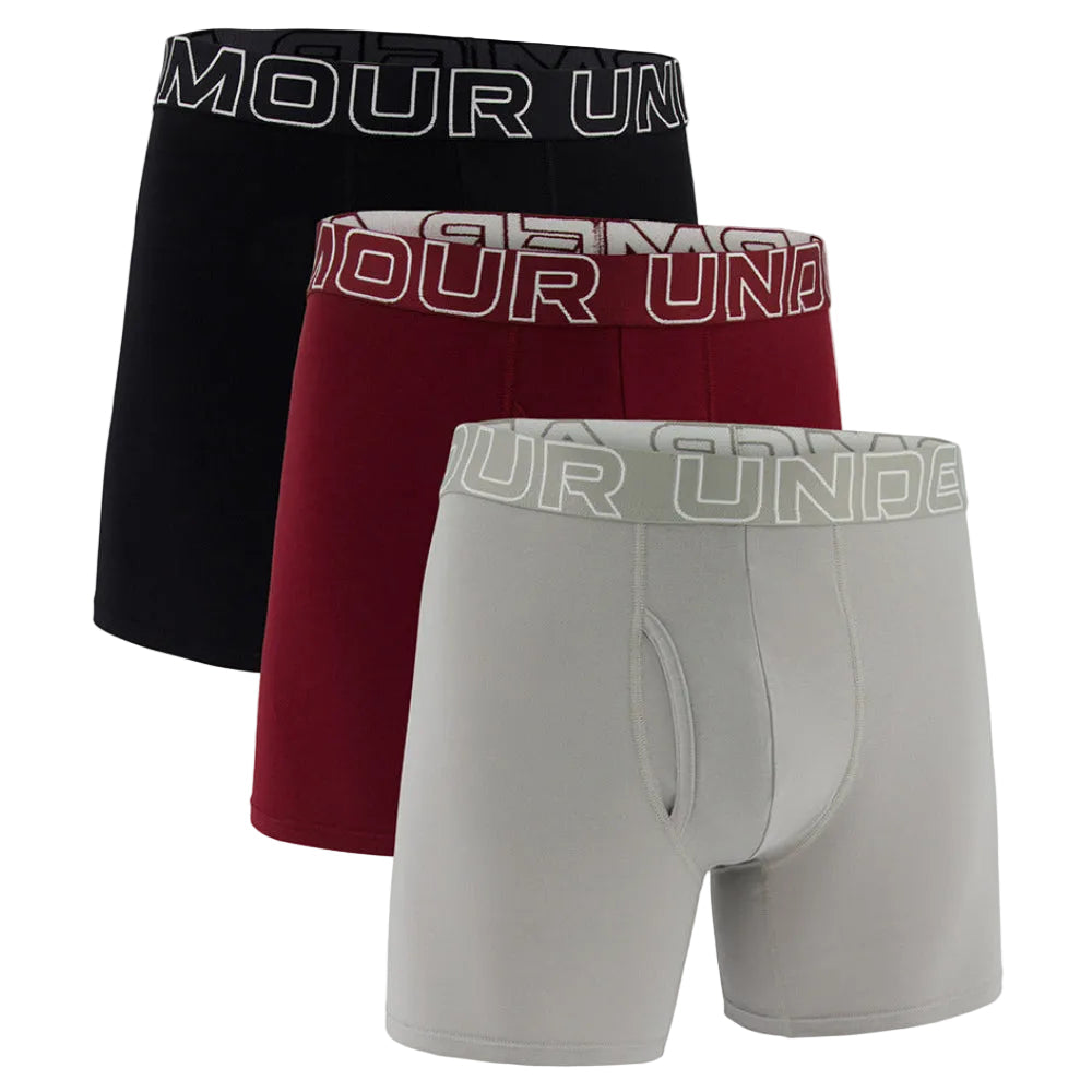Mens 3 Pack Performance Cotton 6 Inch Boxers