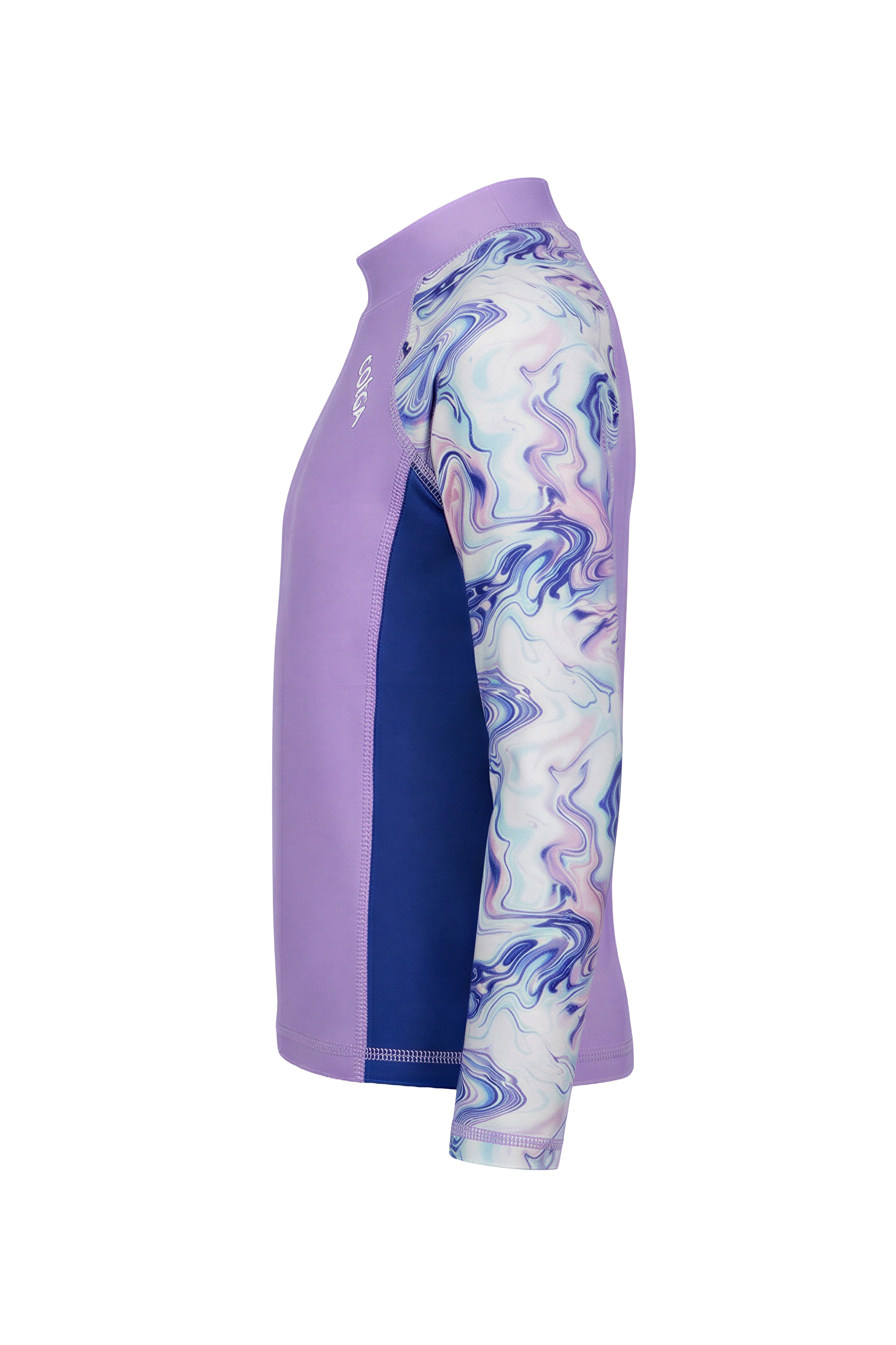 Girls Marble Long Sleeve Rashguard