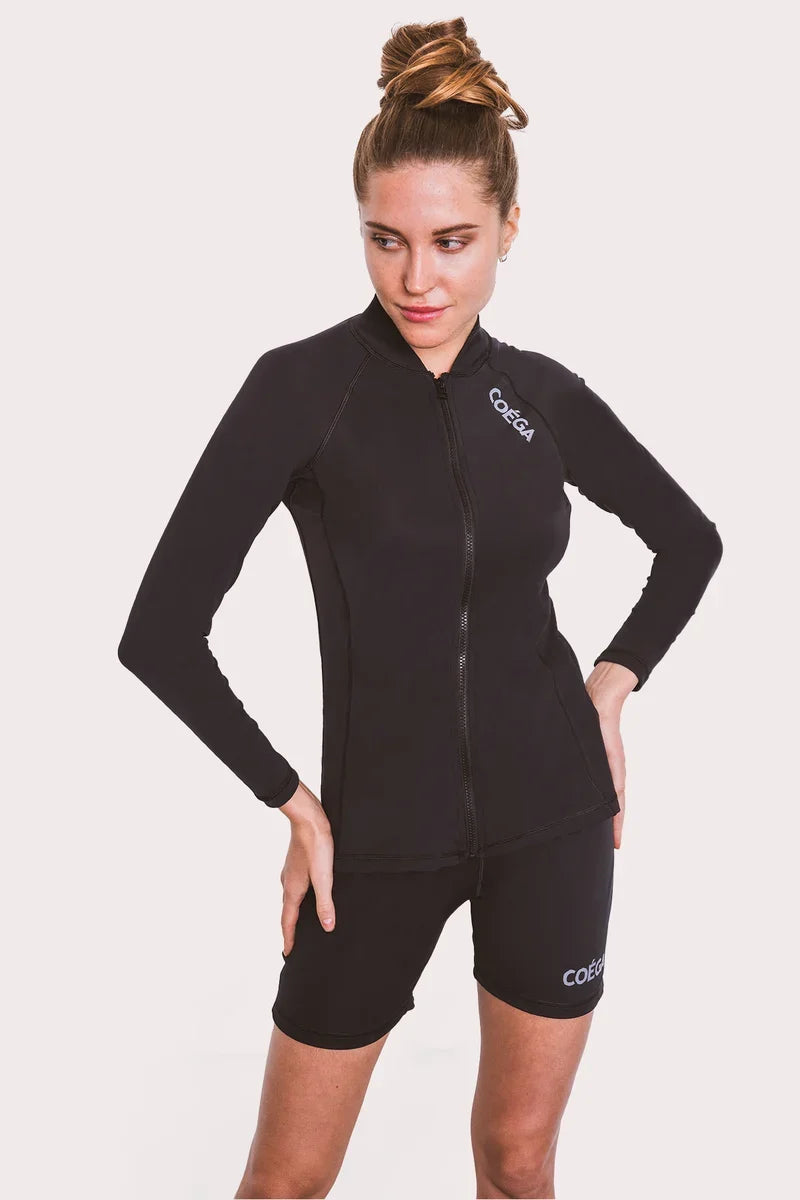 Womens Long Sleeve Full Zip Rashguard