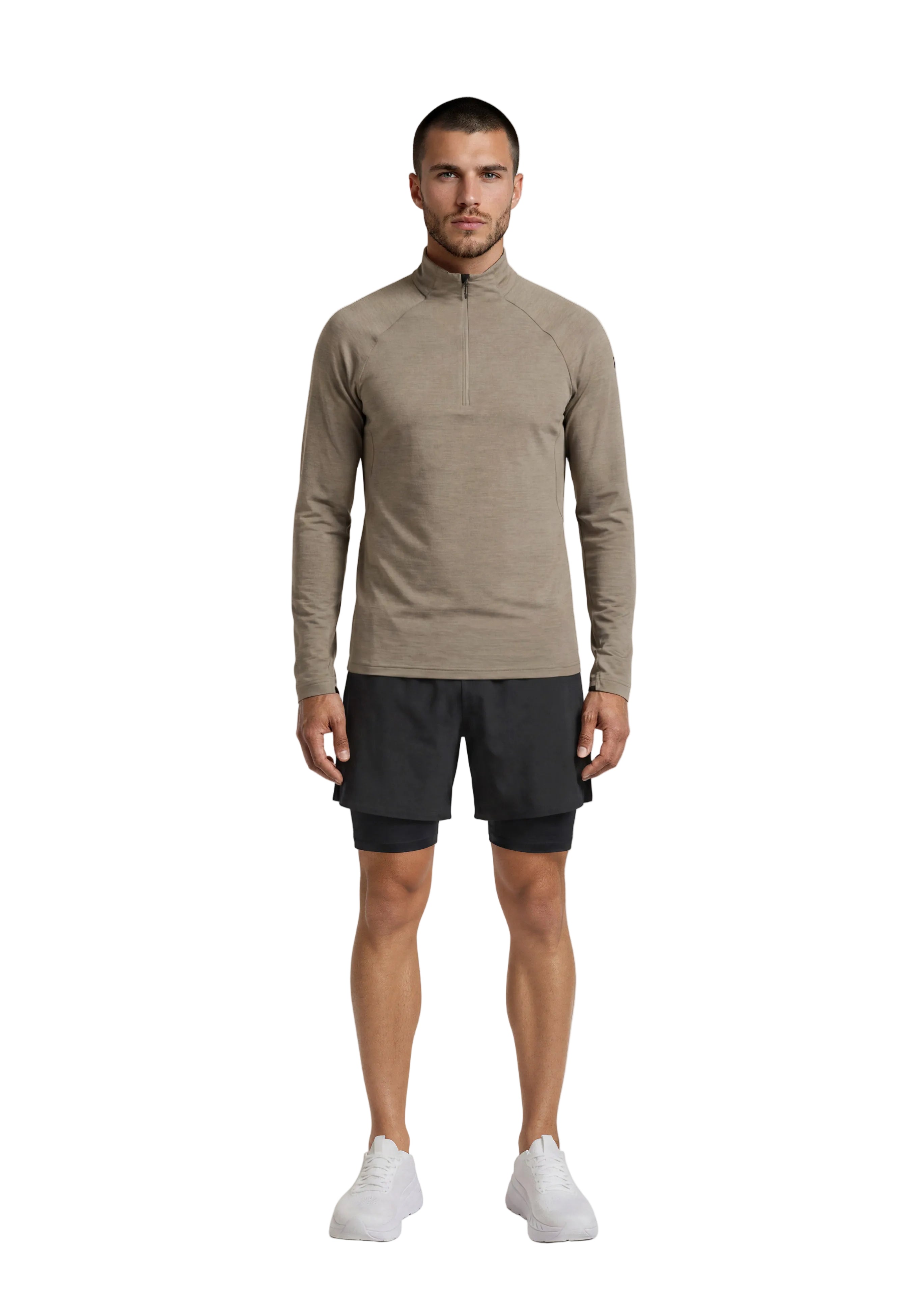 Mens Martiko Melange 1/4 Zip Longsleeve