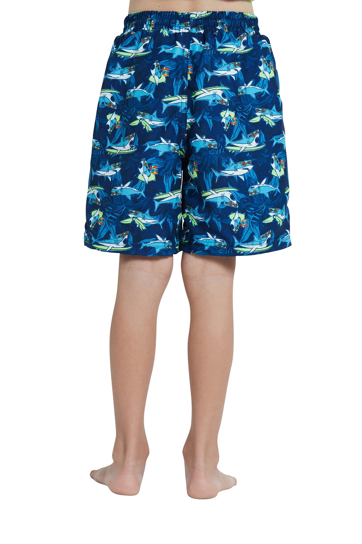 Boys Elasticated Sharks AOP Boardshorts