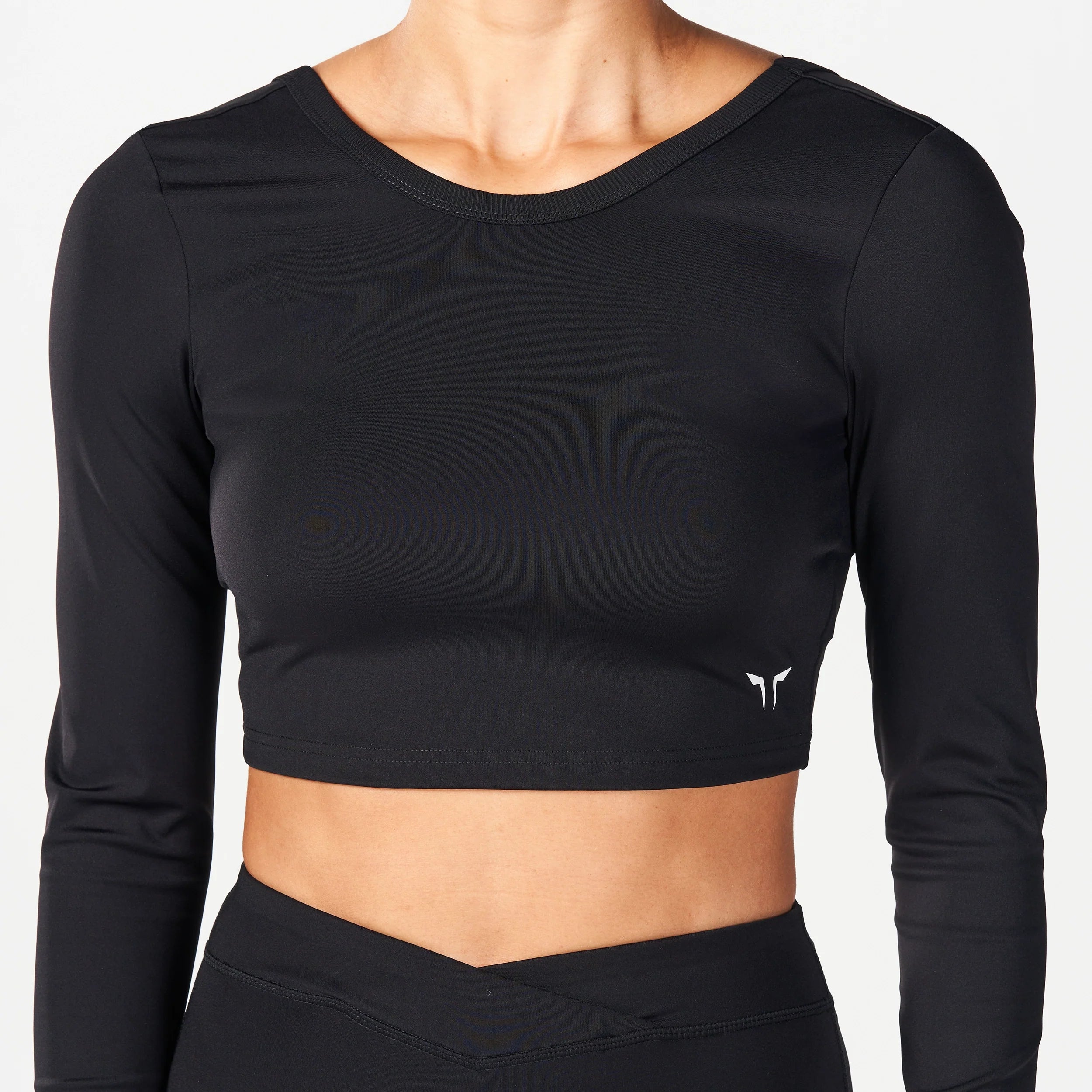 Womens Core Scoop Back Crop Long Sleeve T-Shirt