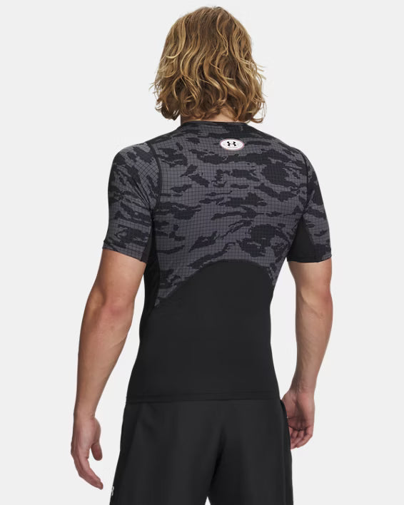 Mens Heatgear Printed Compression Short Sleeve Top