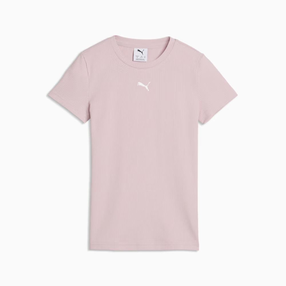 Junior Girls Lifestyle Rib Slim Short Sleeve Tshirt