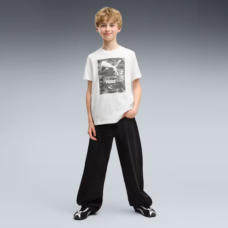 Junior Boys Lifestyle Camo Graphic Short Sleeve Tshirt