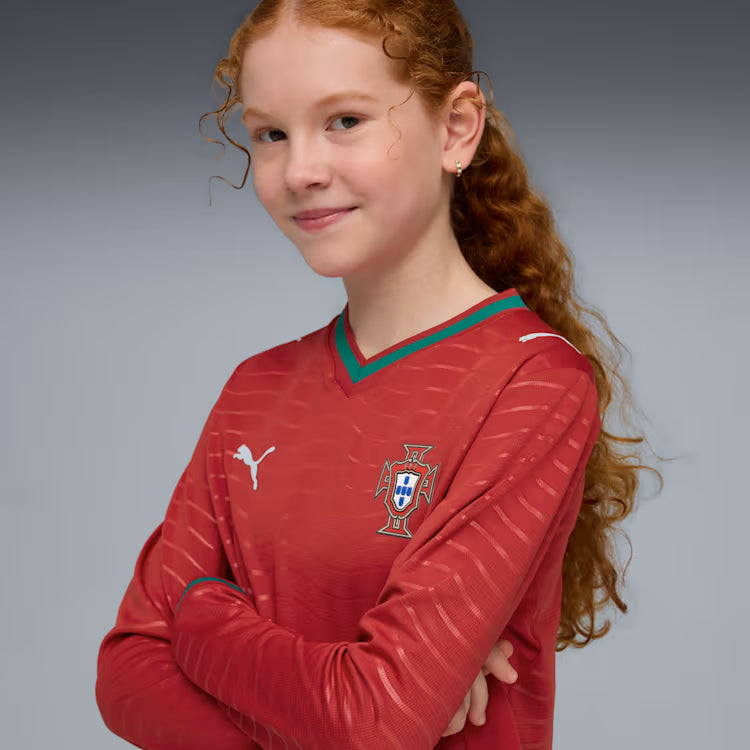 Junior Portugal FPF Home 26/27 Long Sleeve Jersey