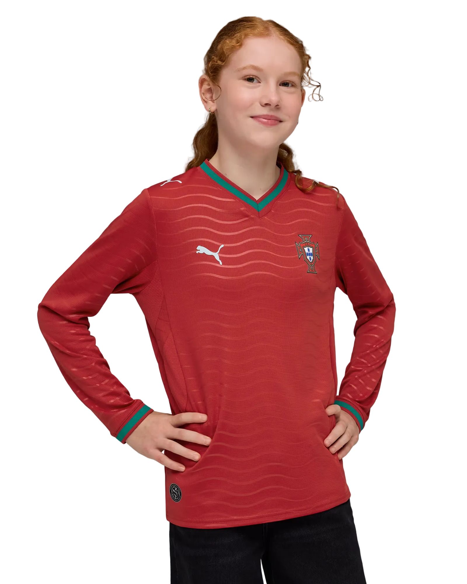 Junior Portugal FPF Home 26/27 Long Sleeve Jersey