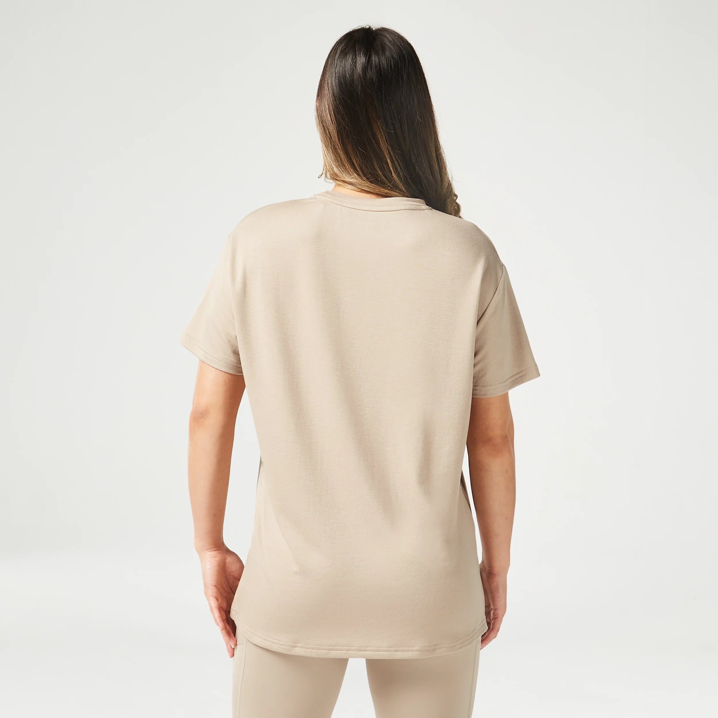 Womens Essential Longline Oversized Tee-Black