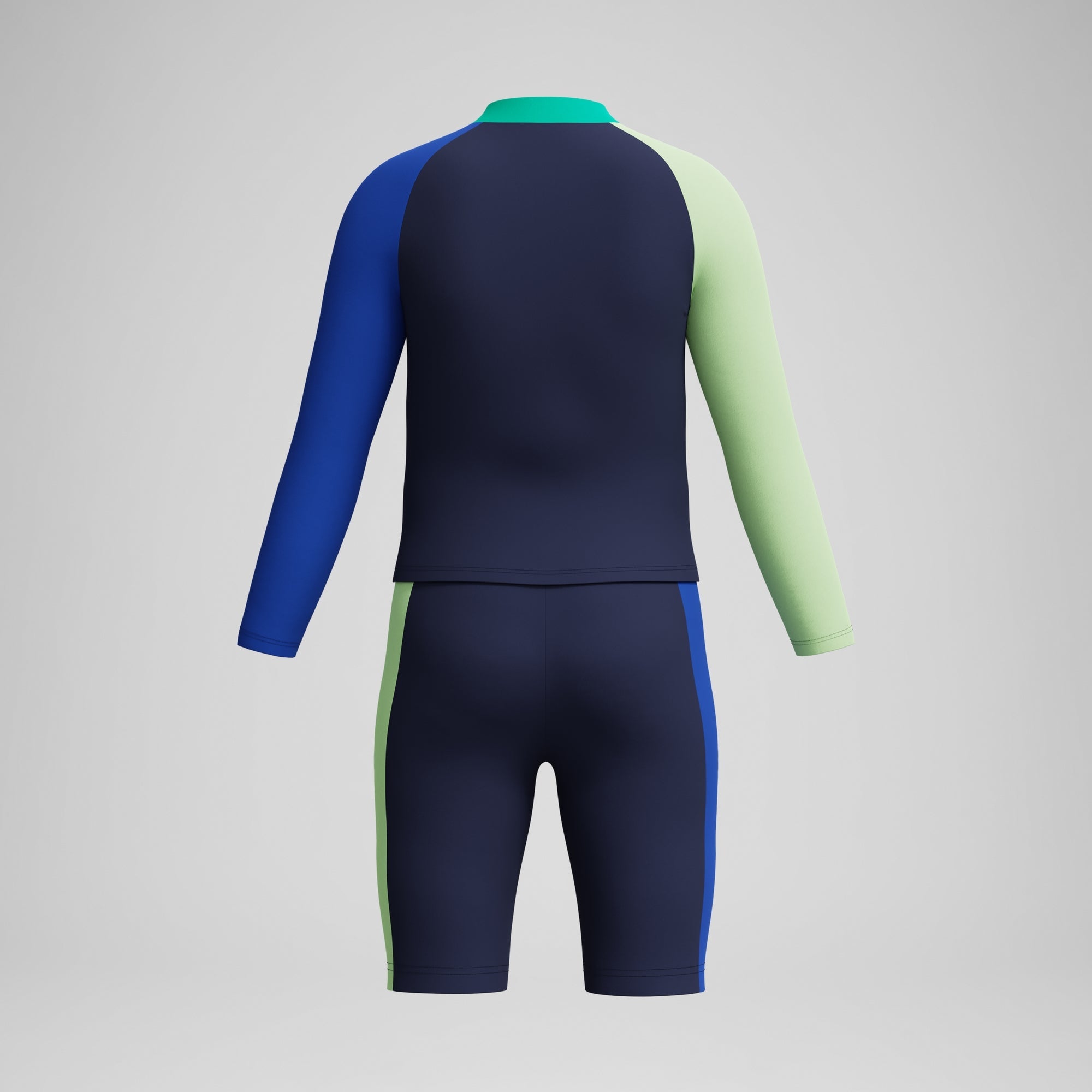 Long Sleeve Colorblock Rash Guard & Jammer Set