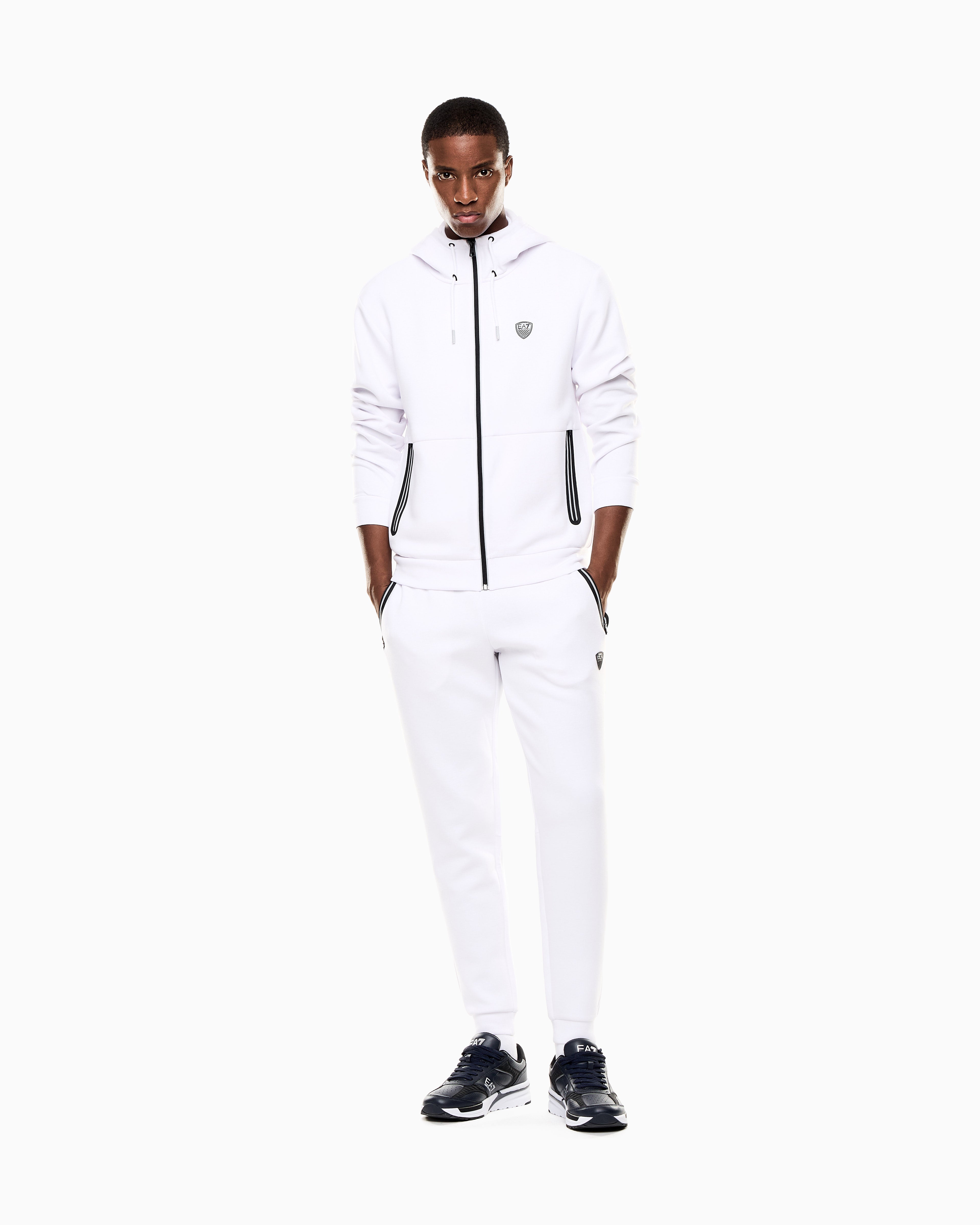 Mens Premium Shield Logo Full Zip Hooded Jacket
