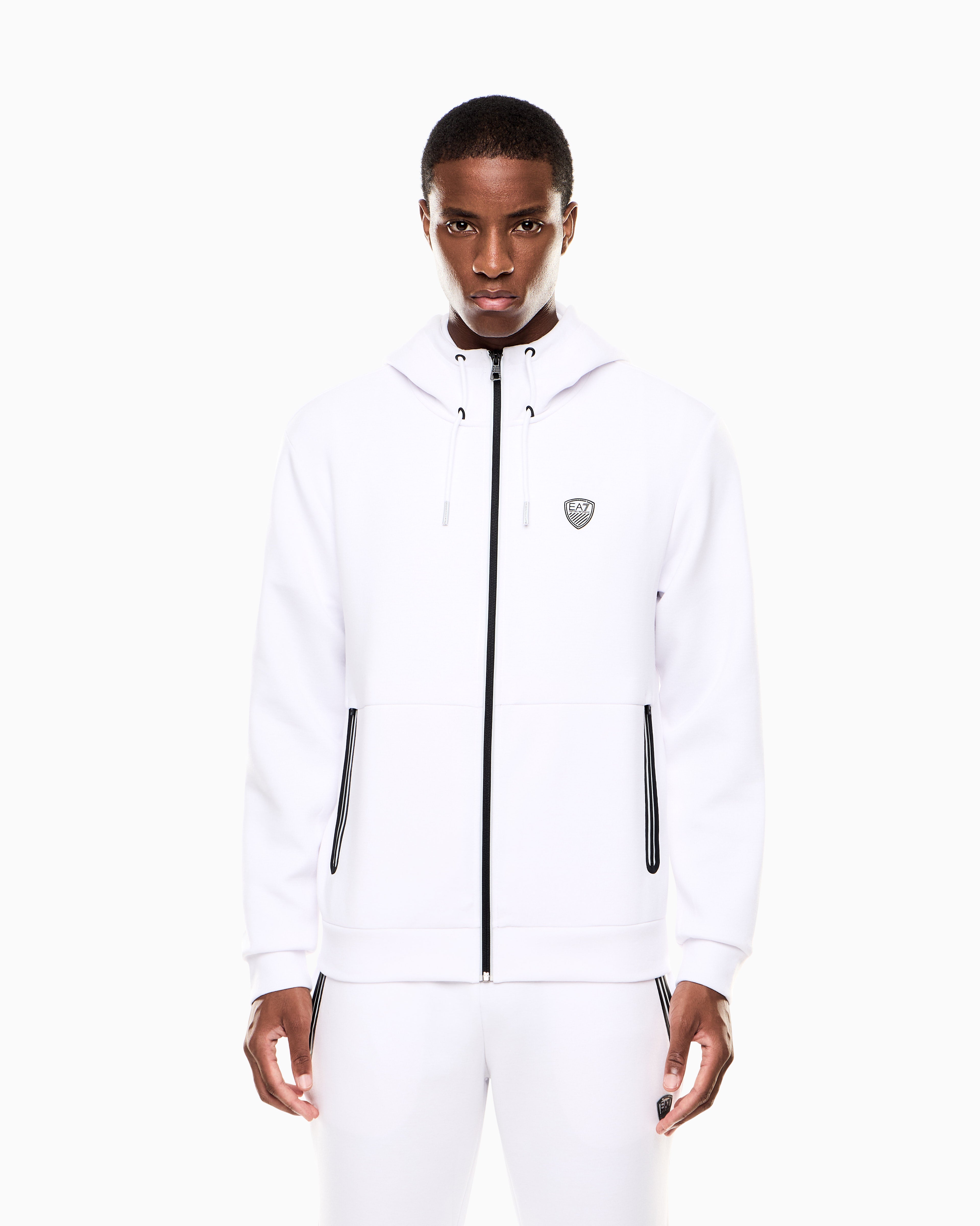 Mens Premium Shield Logo Full Zip Hooded Jacket