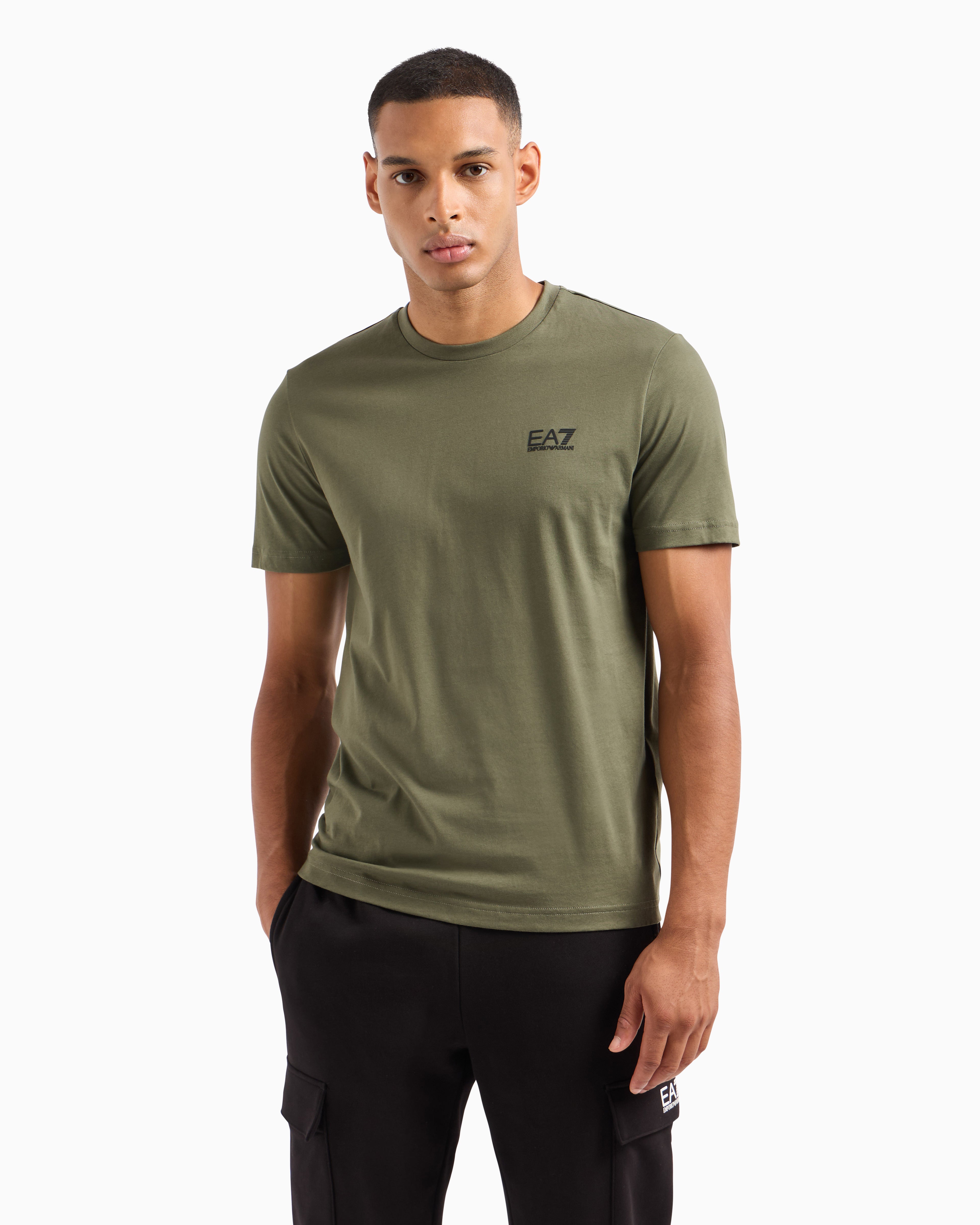 Mens Train Core Identity Small Gold Logo Short Sleeve