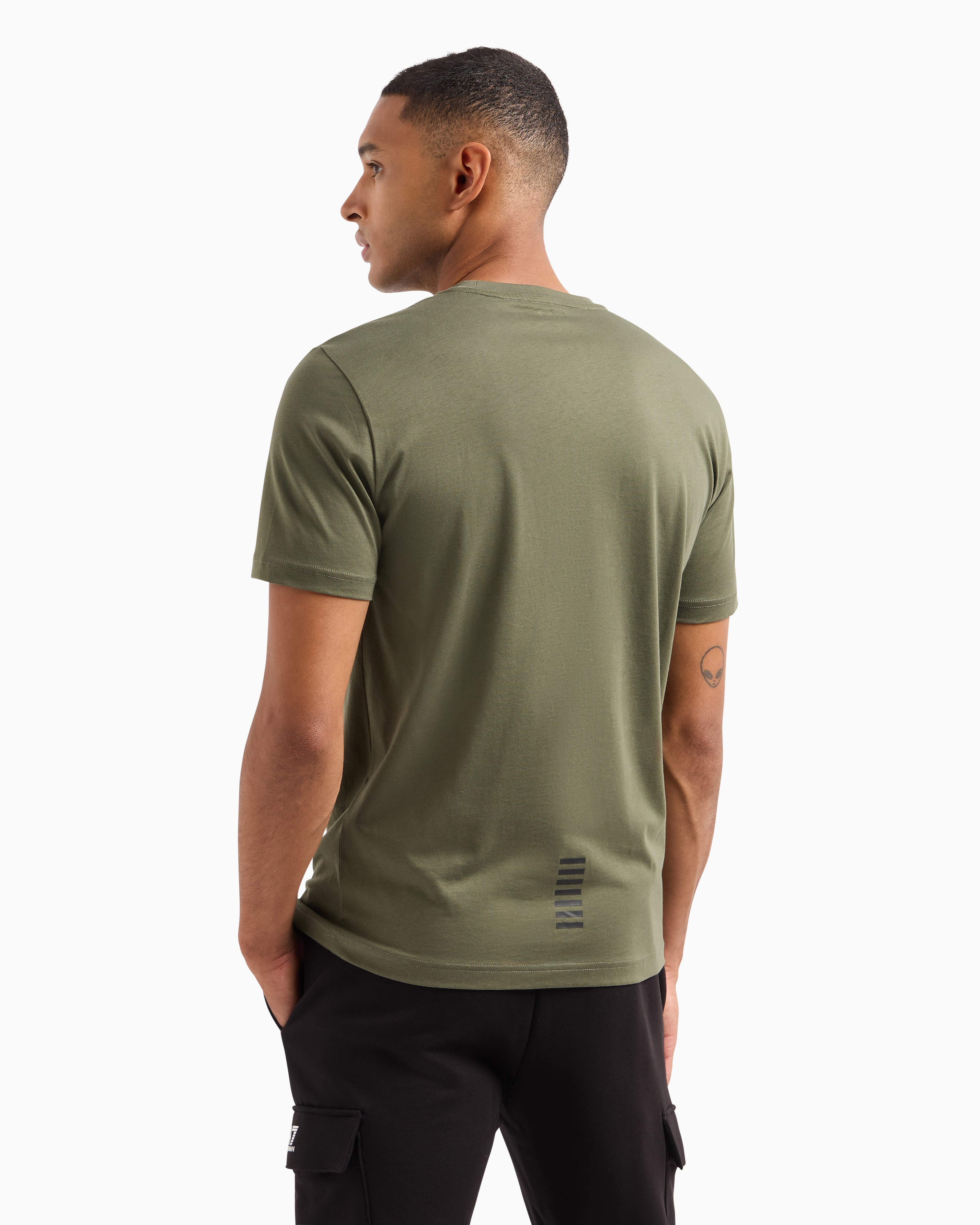 Mens Train Core Identity Small Gold Logo Short Sleeve