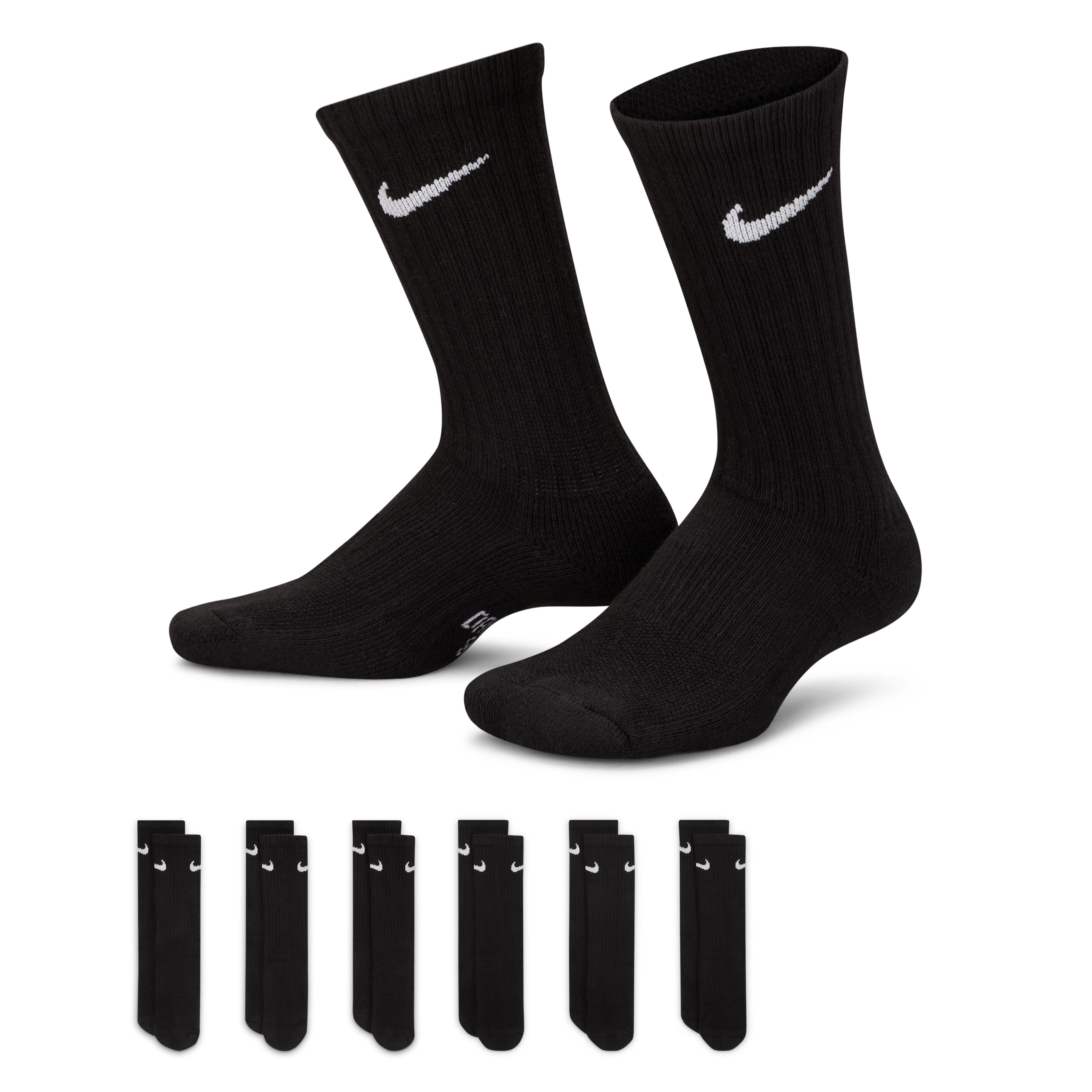 6 Pack Youth Everyday Cushioned Crew Socks
