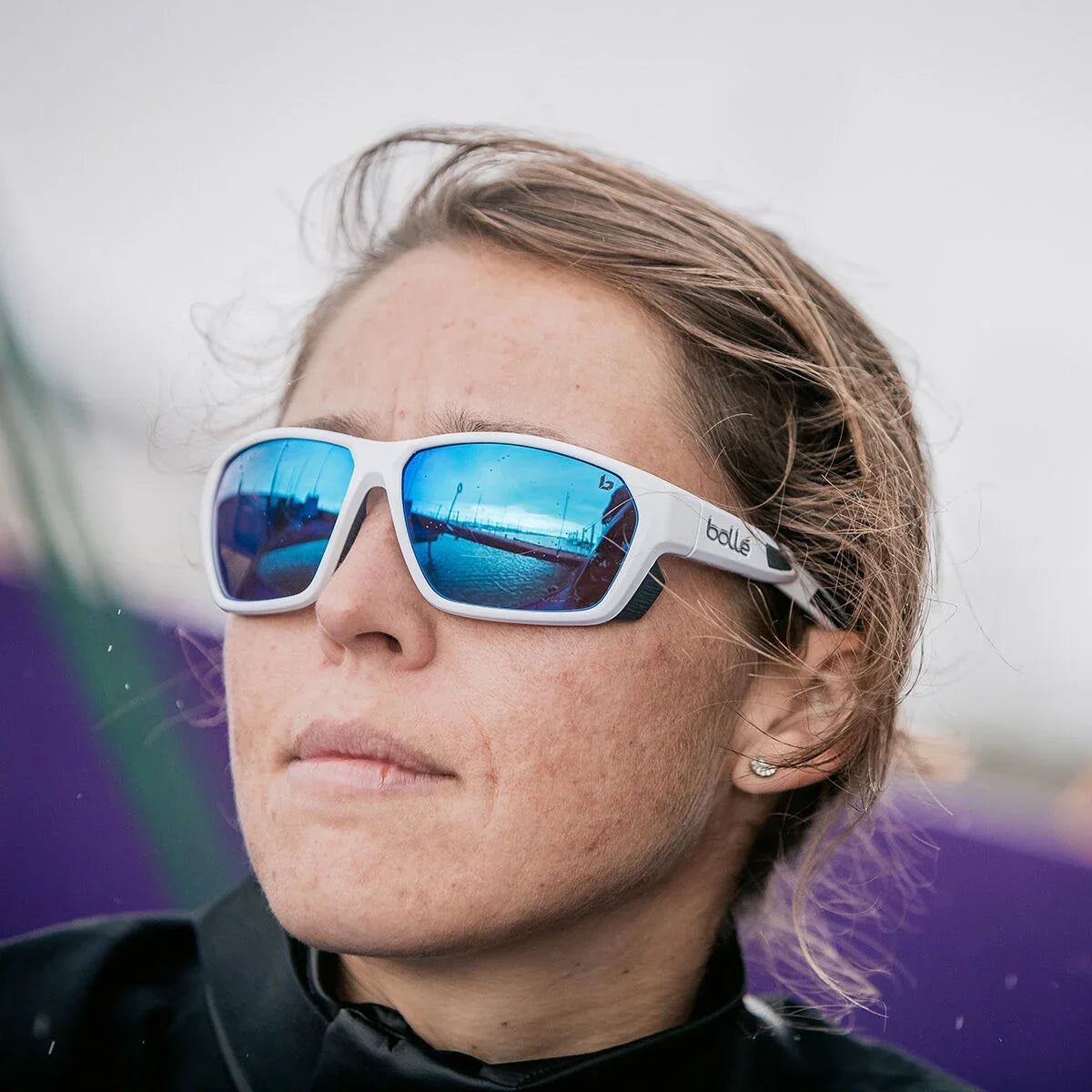 Airfin White Matte Grey Volt+ Offshore Polarized Sunglass