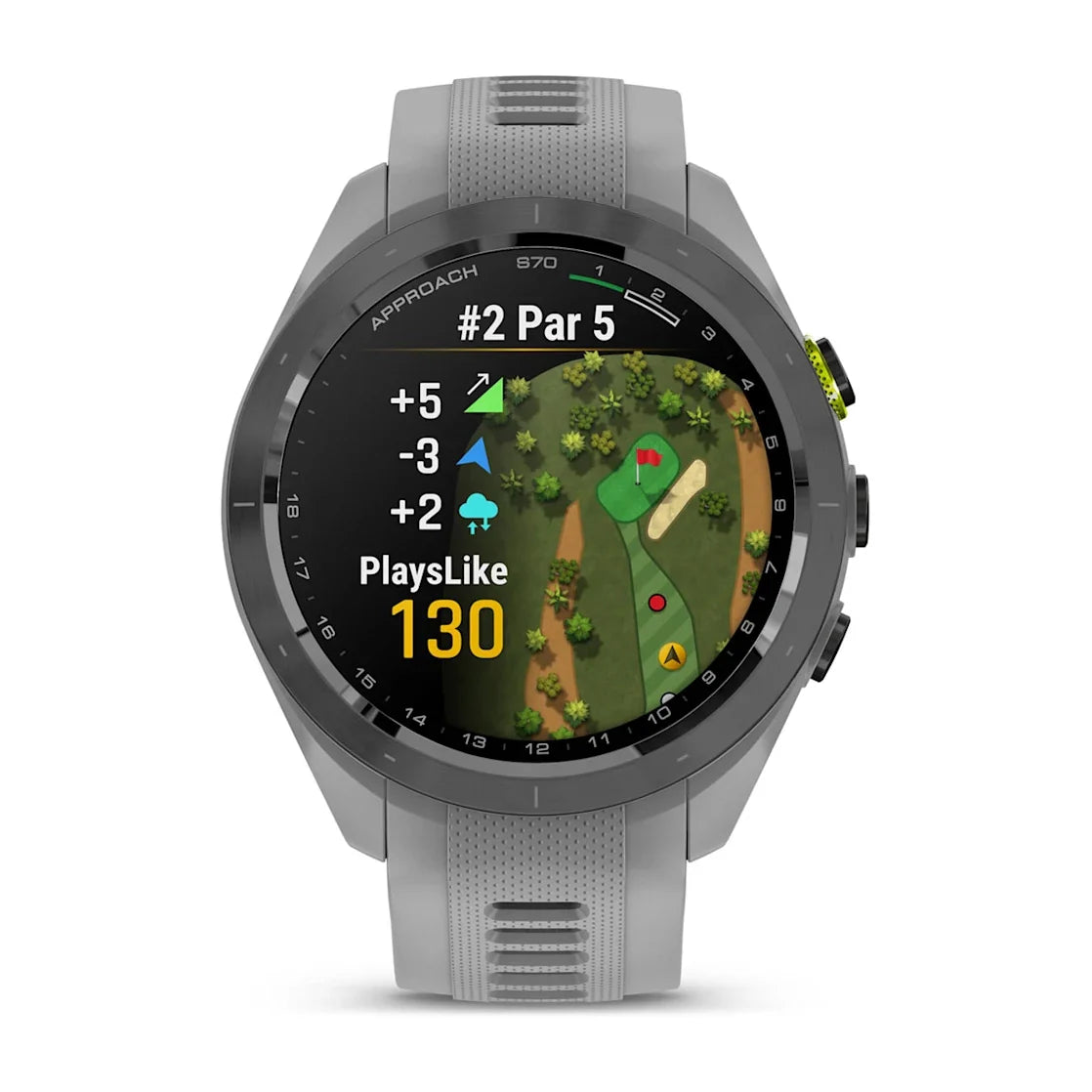 Approach S70 42Mm Black Ceramic Bezel Gray Band Golf Watch