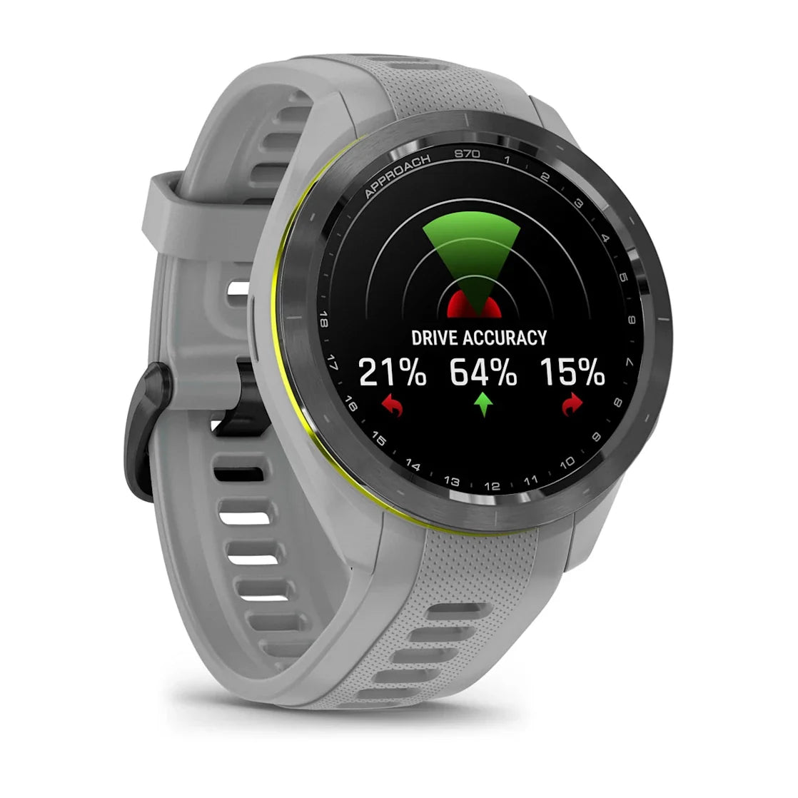 Approach S70 42Mm Black Ceramic Bezel Gray Band Golf Watch