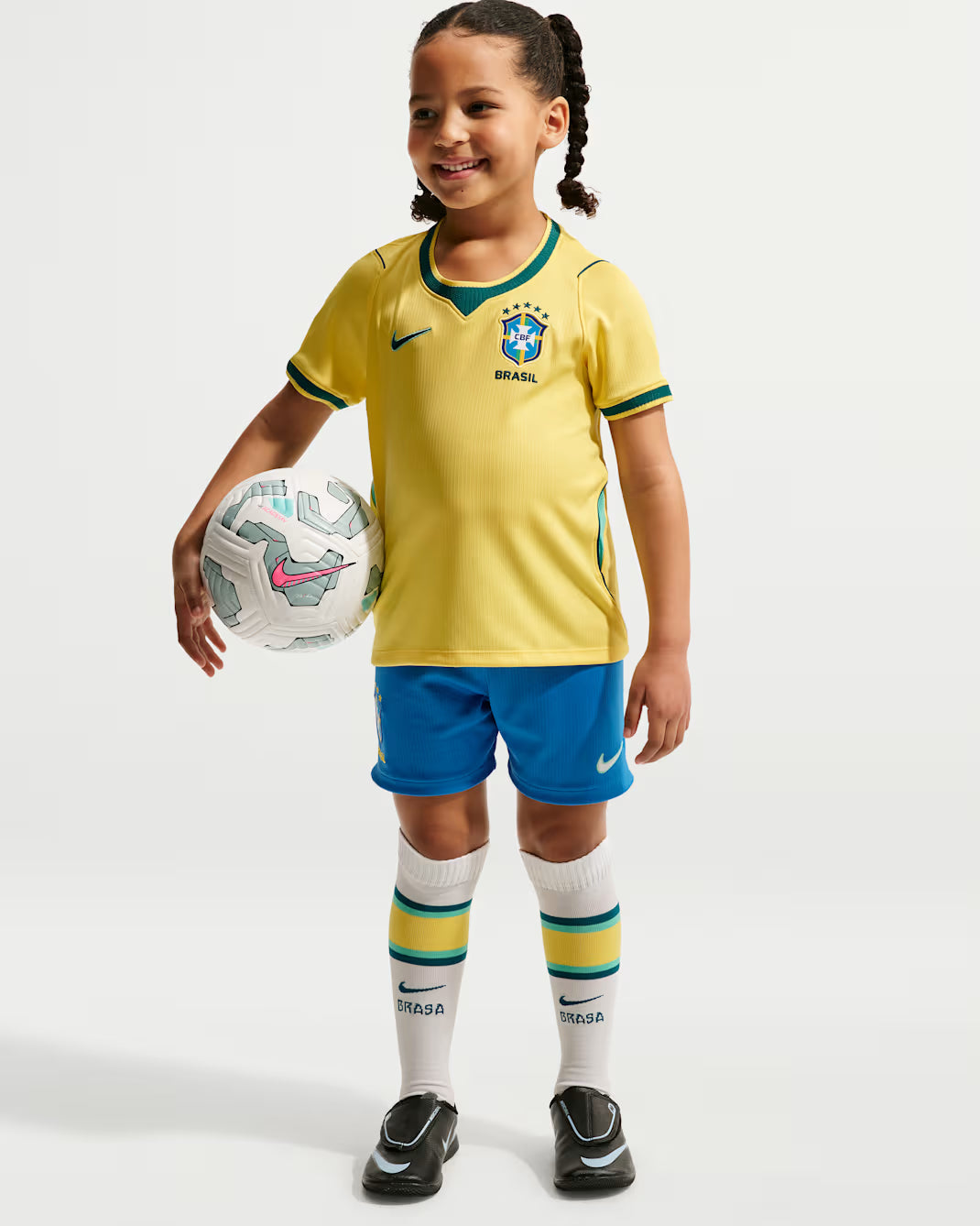 Kids Brazil CBF Home 25/26 Replica Set