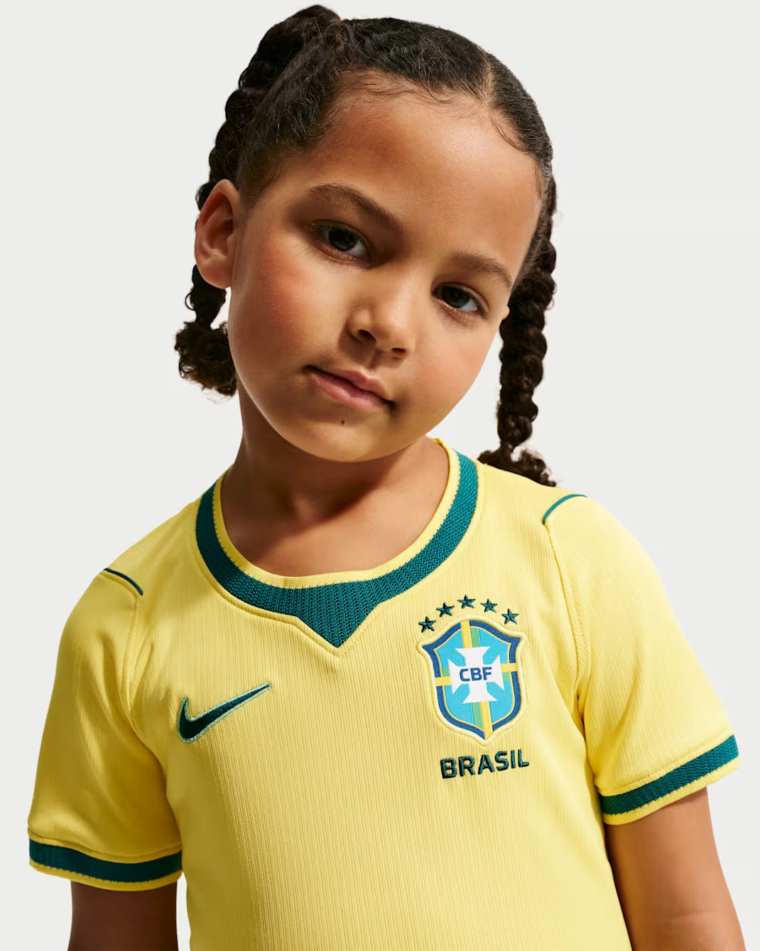 Kids Brazil CBF Home 25/26 Replica Set