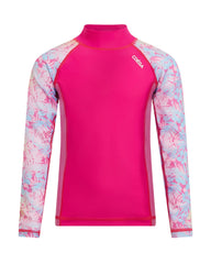 Girls Floral Rainbow Longsleeve RashGuard