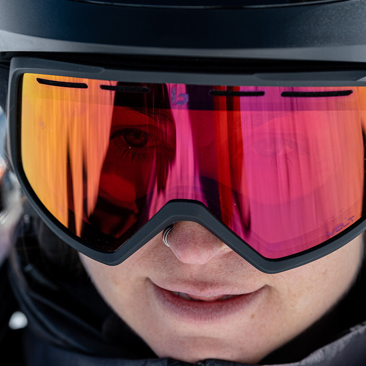 Cascade Black Matte Volt Ruby Lens Ski Goggle
