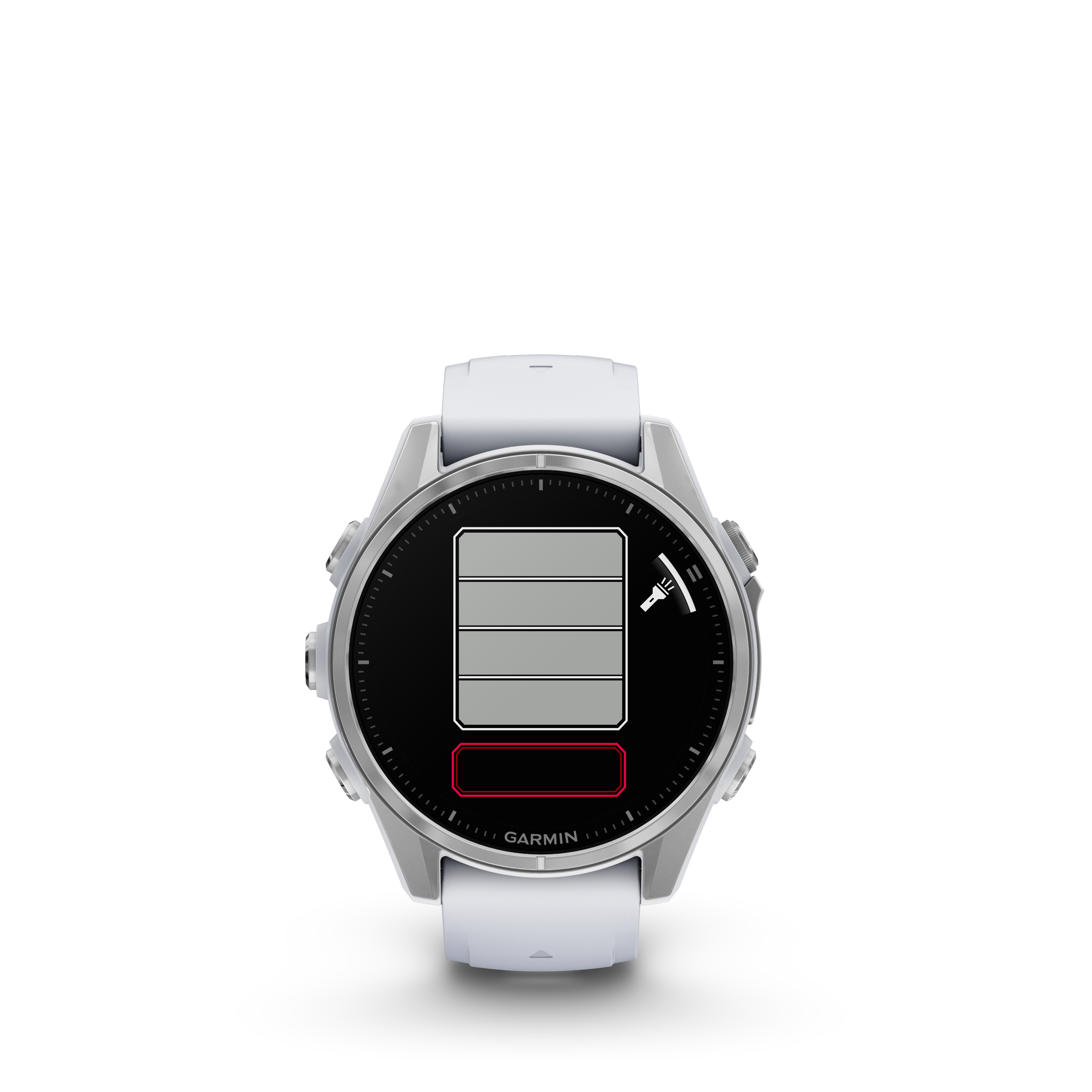 Fenix 8 Amoled Silver Whitestone Silicone Band 43 MM