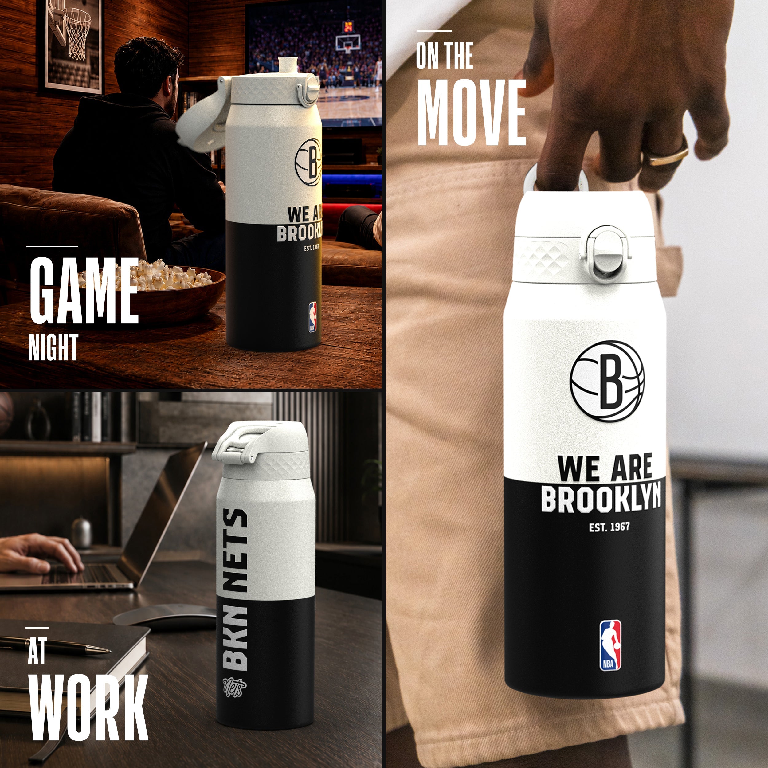 Brooklyn Nets 50 Series 750ml Insulated Water Bottle