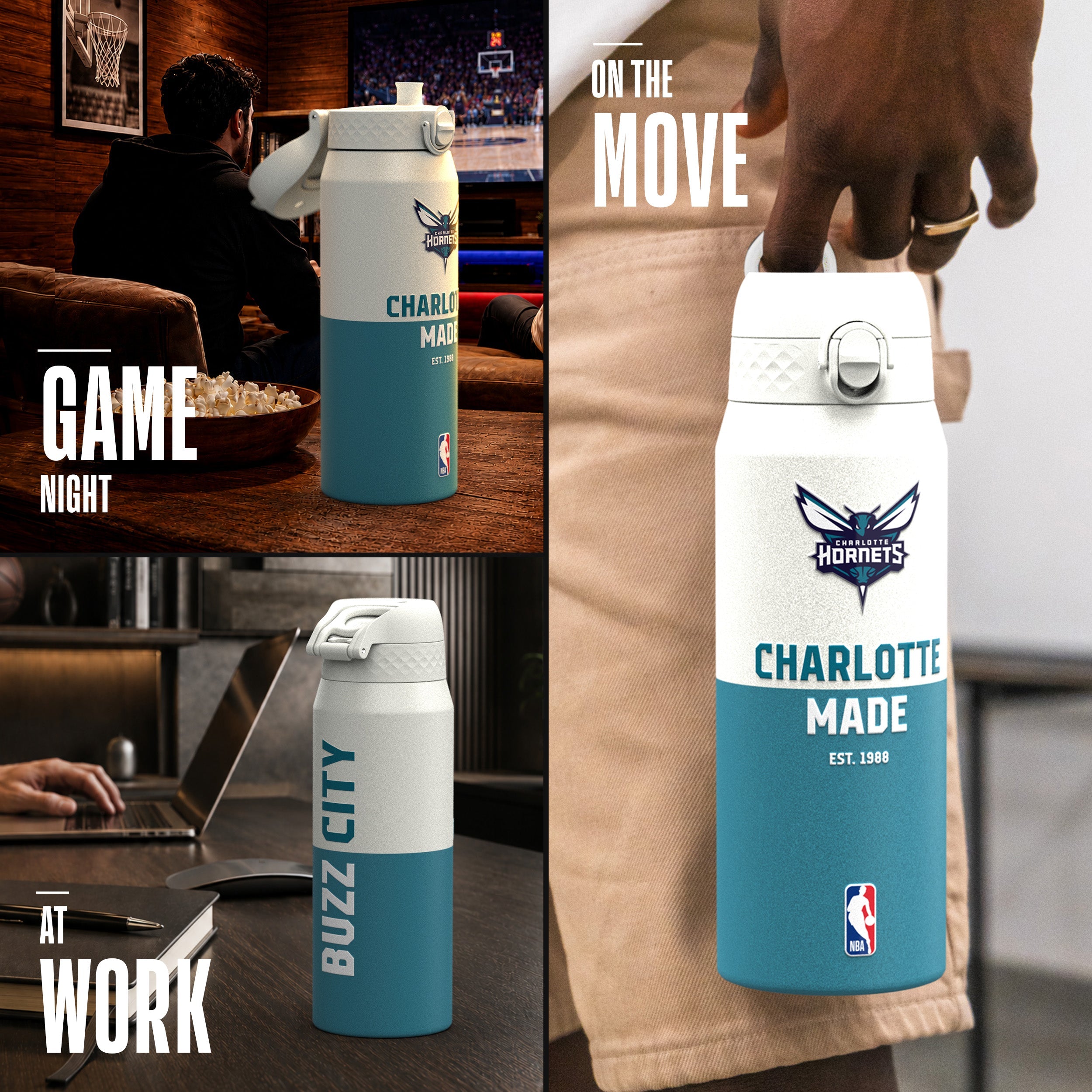 Charlotte Hornets 50 Series 750ml Insulated Water Bottle