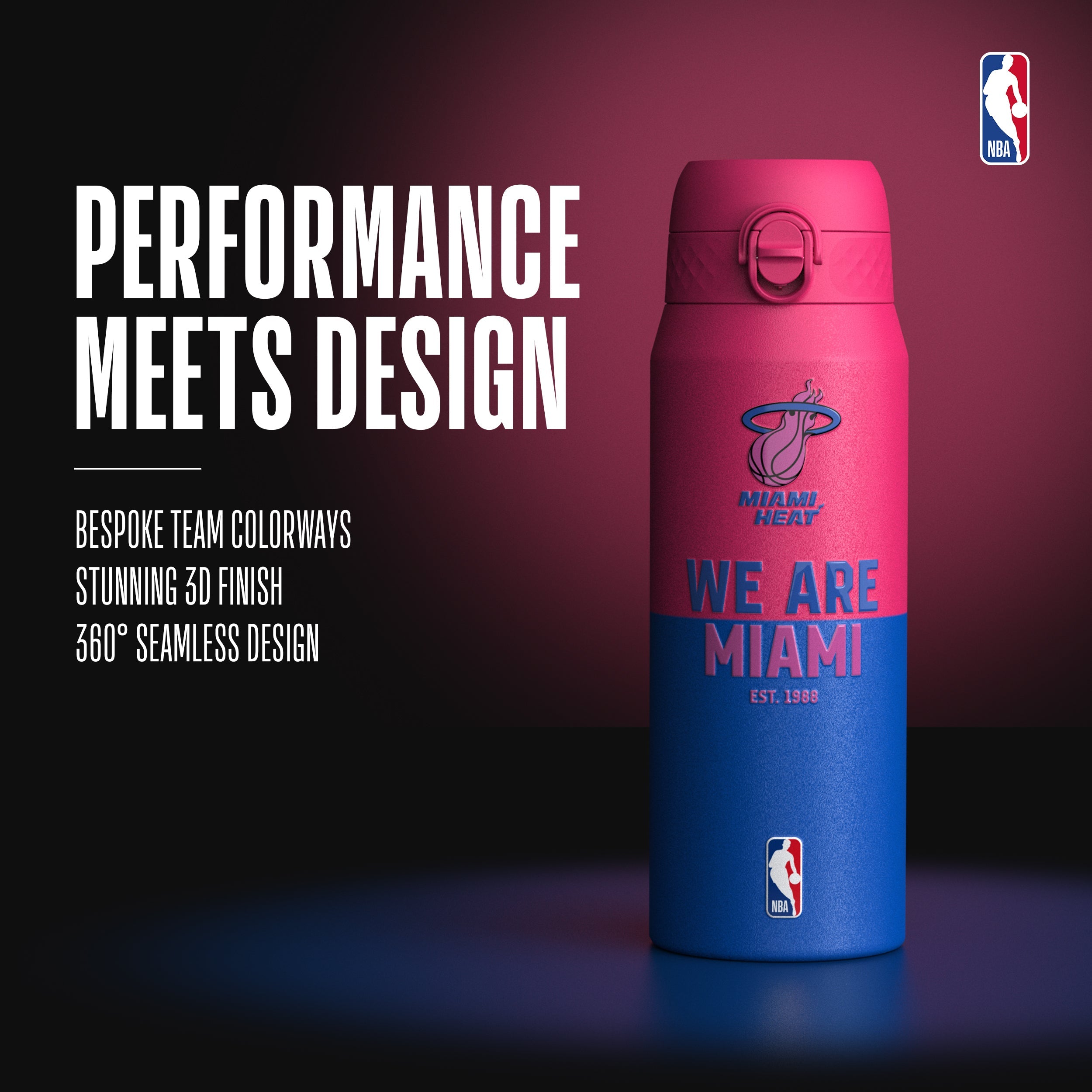 Miami Heat 50 Series 750ml Insulated Water Bottle