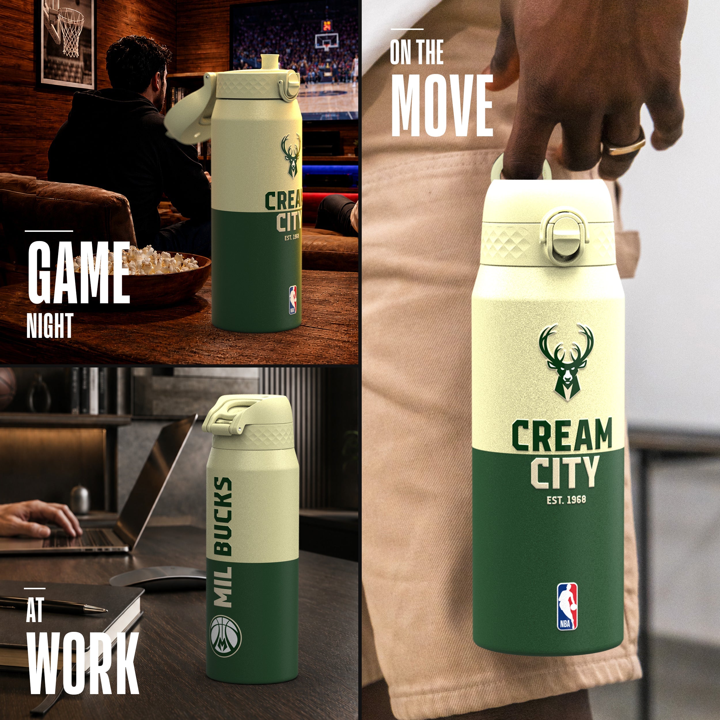 Milwaukee Bucks 50 Series 750ml Insulated Water Bottle
