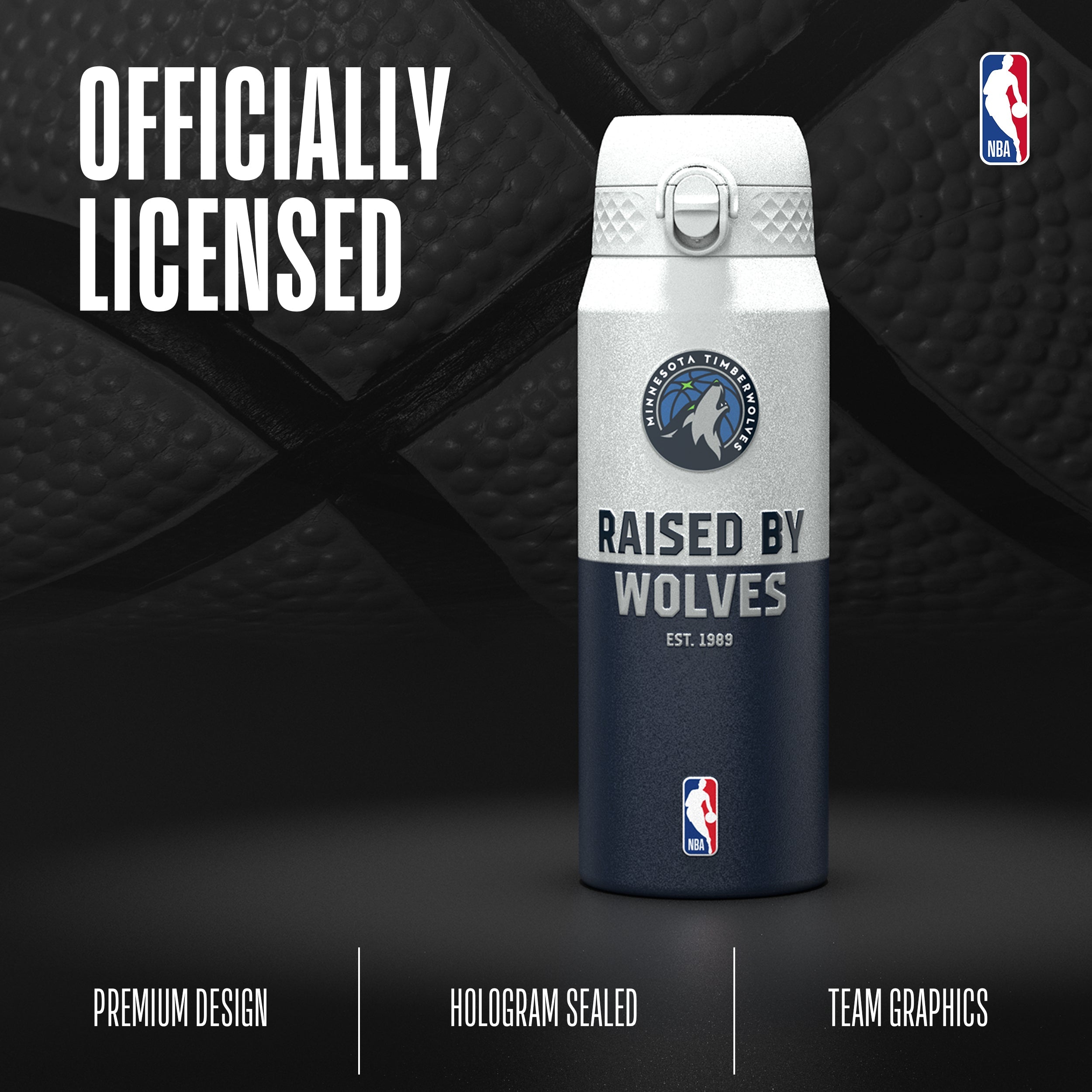 Minnesota Timberwolves 50 Series 750ml Insulated Water Bottl