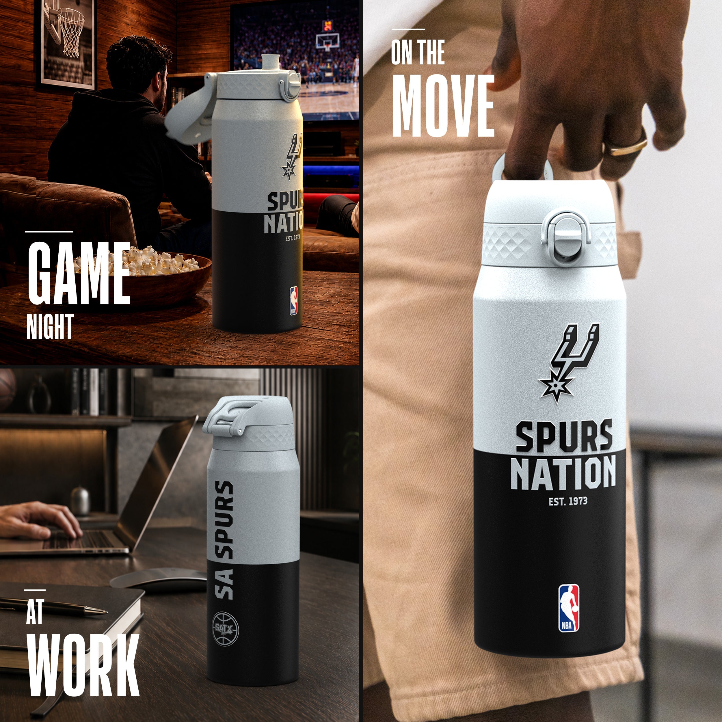 San Antonio Spurs 50 Series 750ml Insulated Water Bottle