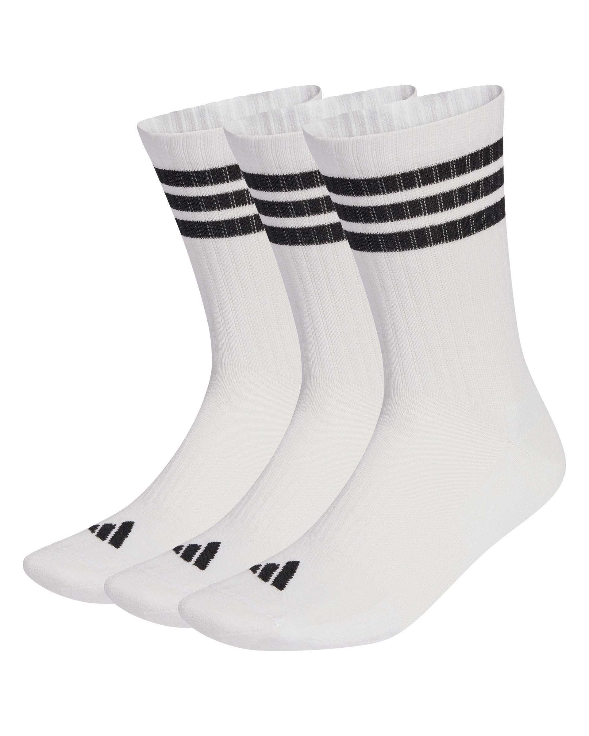 3 Pack 3 Stripes Cushioned Essential Crew Socks