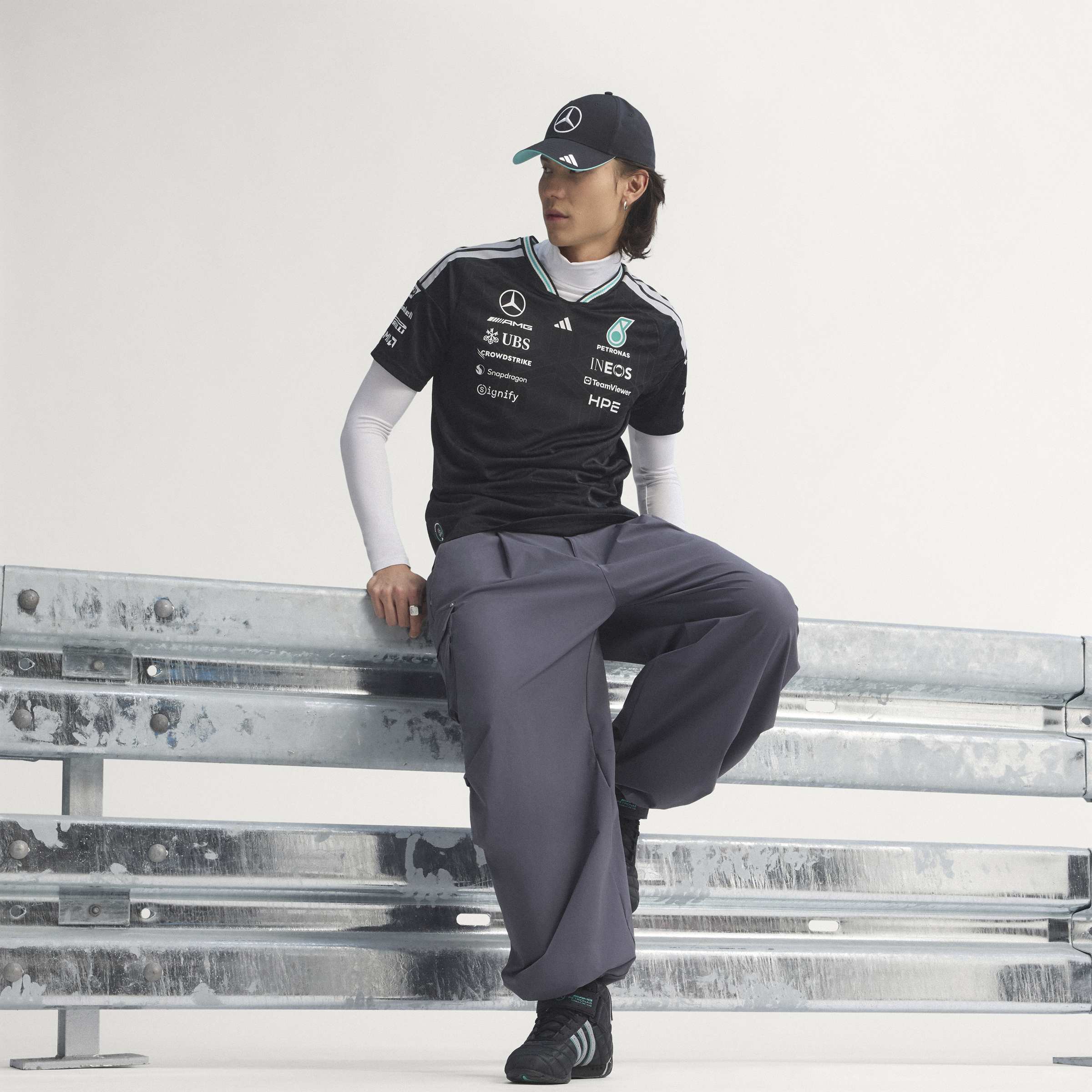 Mens Mercedes AMG F1 Drivers Replica Shirt