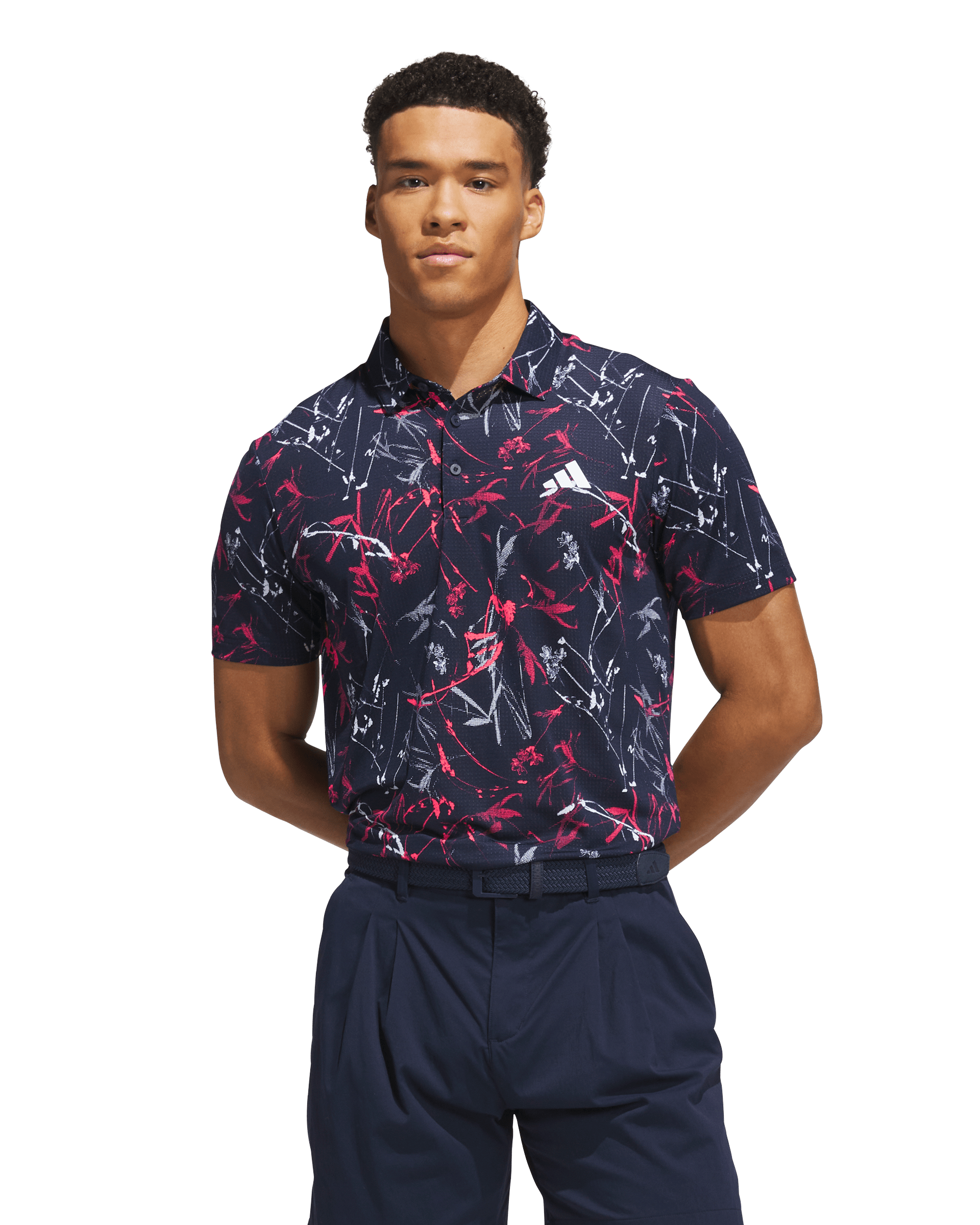 Mens Ultimate Mesh Printed Golf Polo