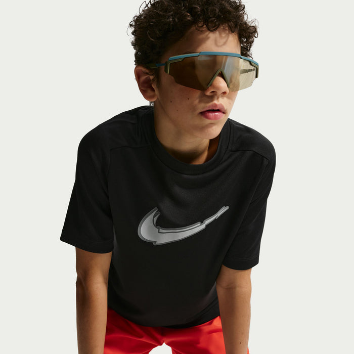 Kids Boys Weft Mesh Training Short Sleeve T-shirt
