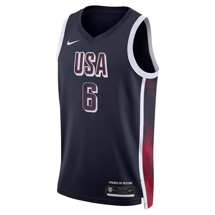 Junior Lebron James USA Road Navy Jersey