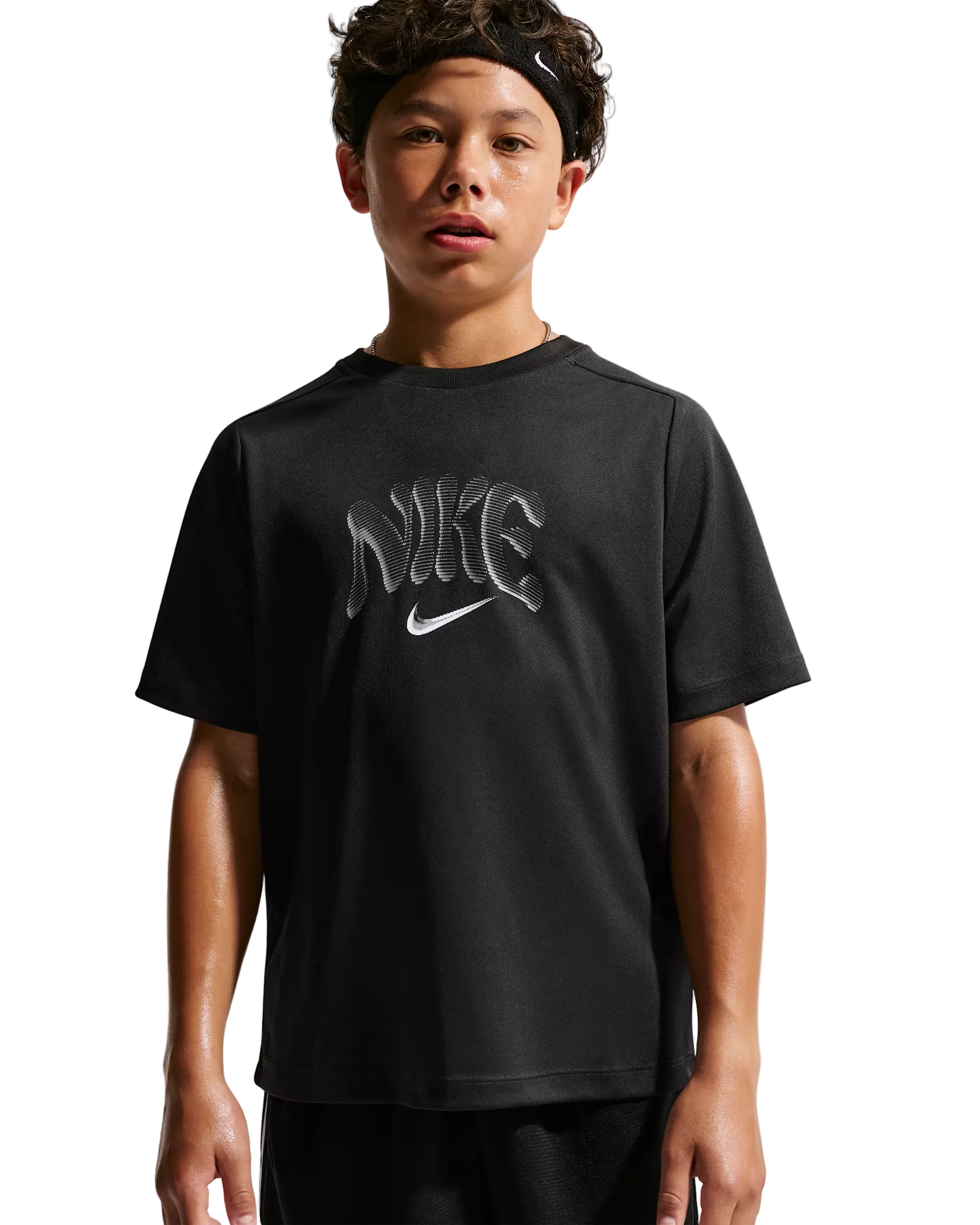 Junior Boys Training Dri Fit Big Logo Short Sleeve Tshirt