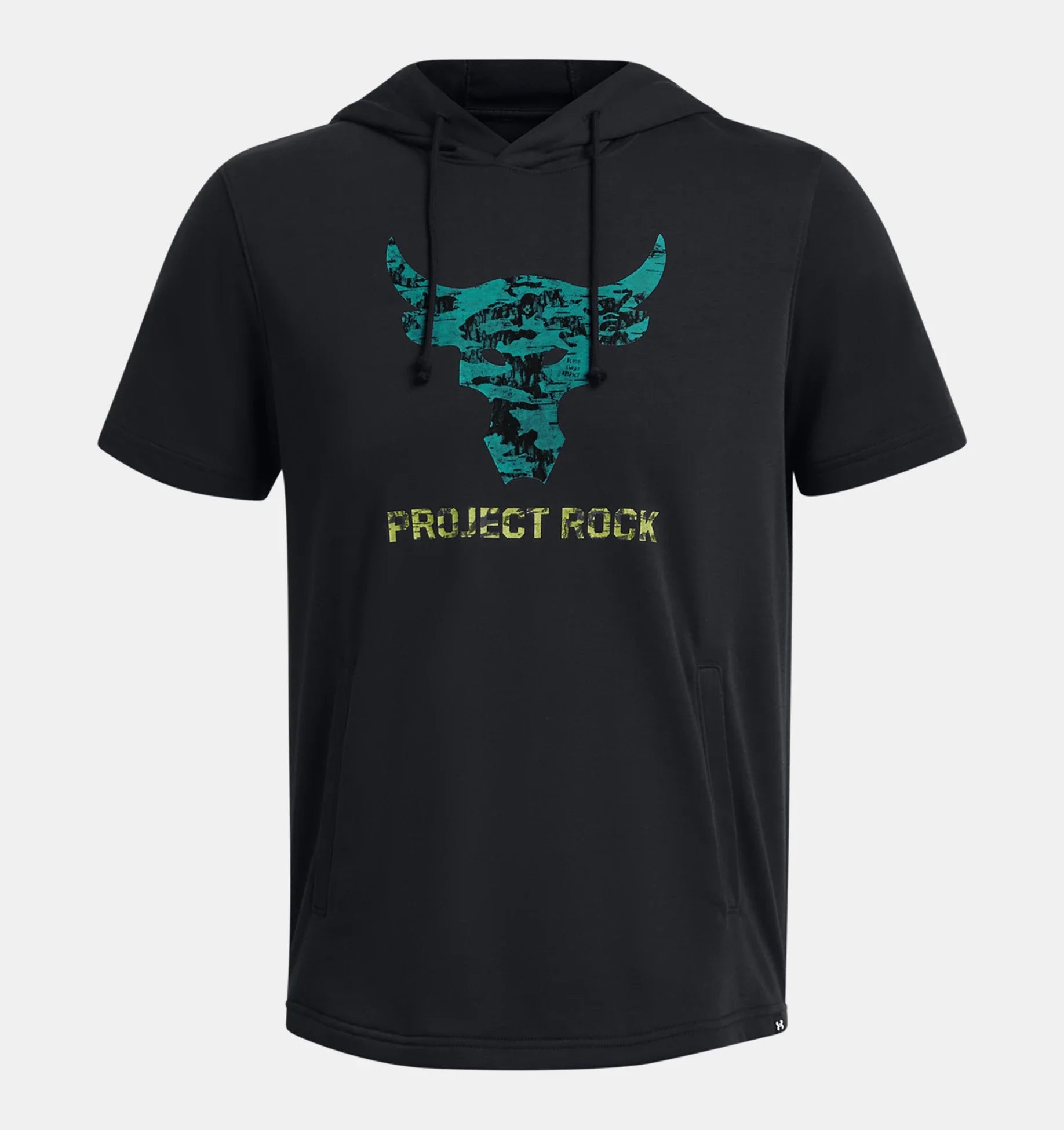 Mens Project Rock Payoff Bull Pullover Short Sleeve Hoodie