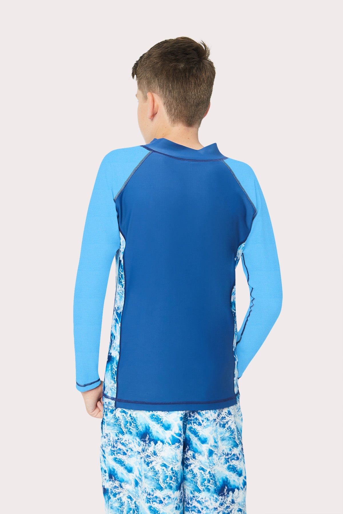 Boys Printed Waves Longsleeve Rashguard