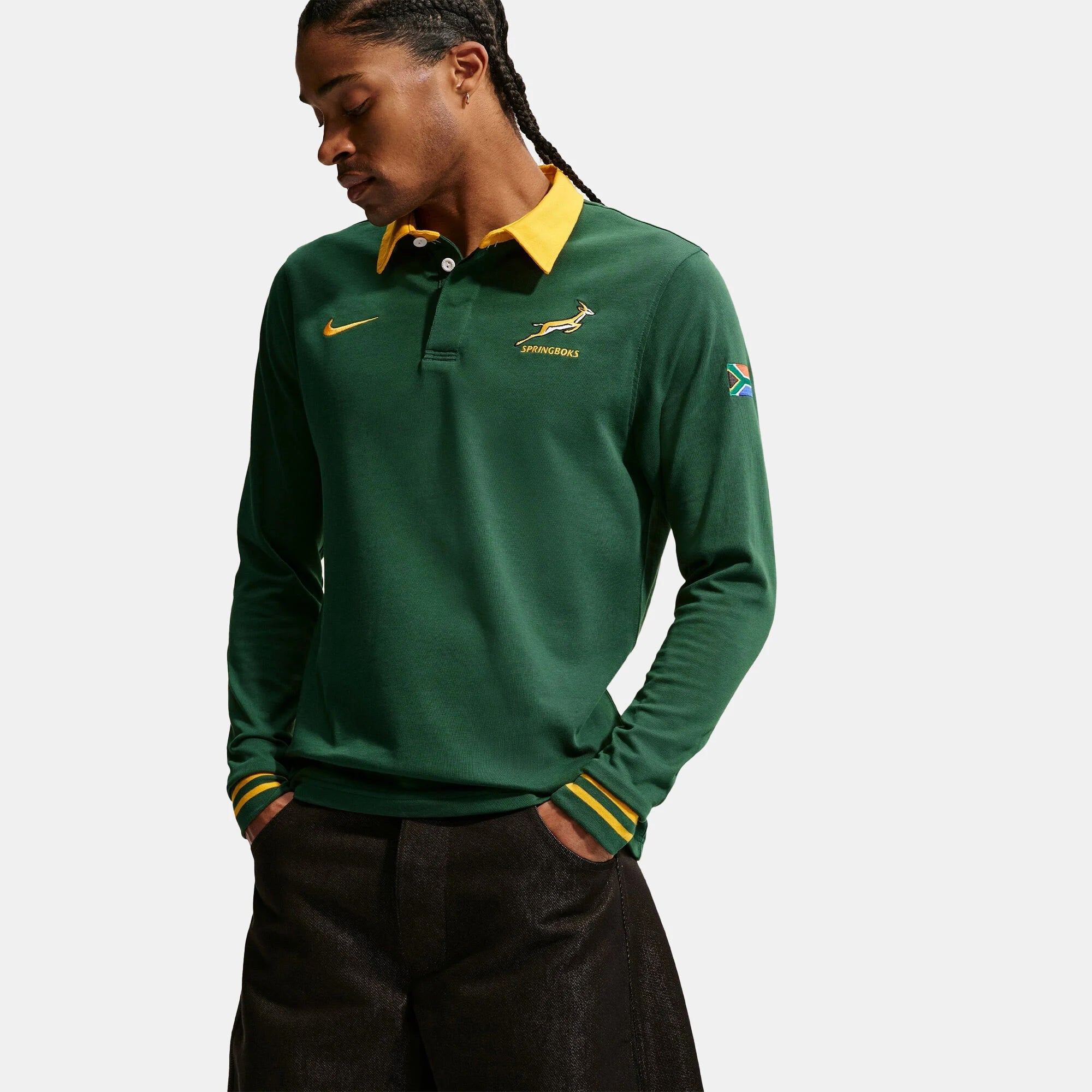 Mens Springboks LS Rugby Shirt