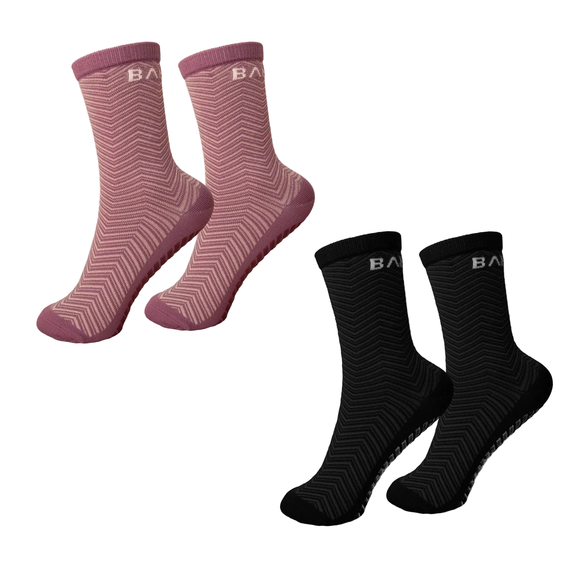 2 Pack Studio Grippy Crew Yoga Socks