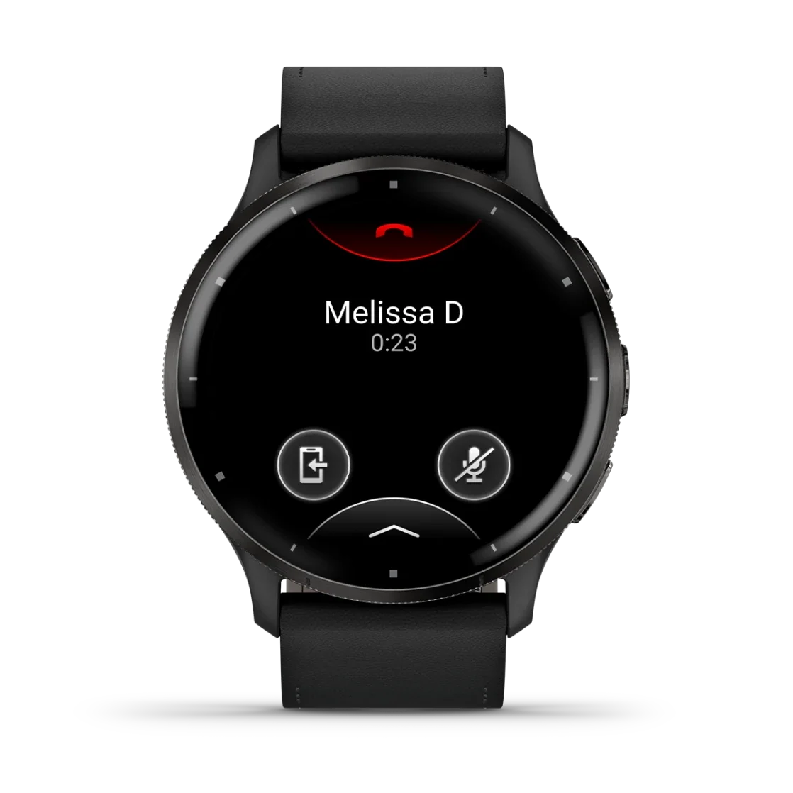 * Venu 3 Slate Stainless-Steel Bezel With Black Case And Black Leather Band