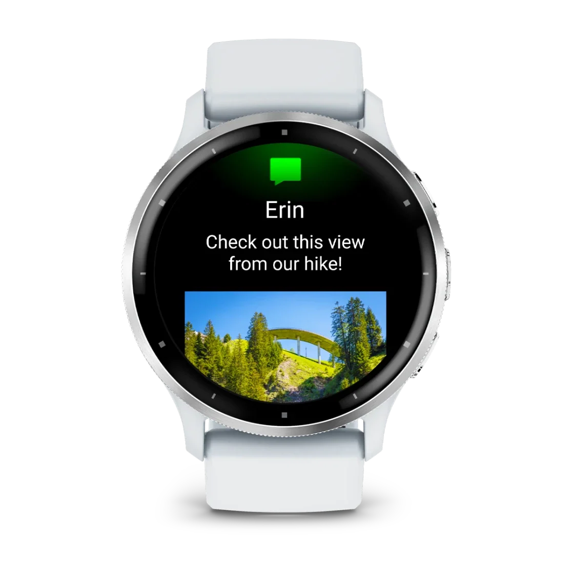 * Venu 3 Silver Stainless Steel Bezel With Whitestone Case and Silicone Band